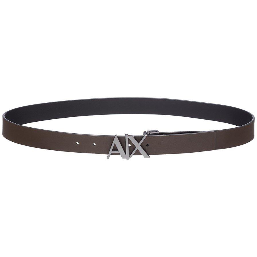 Black/Brn 54120 - Armani Exchange - Cut Out Logo Leather Belt - 2