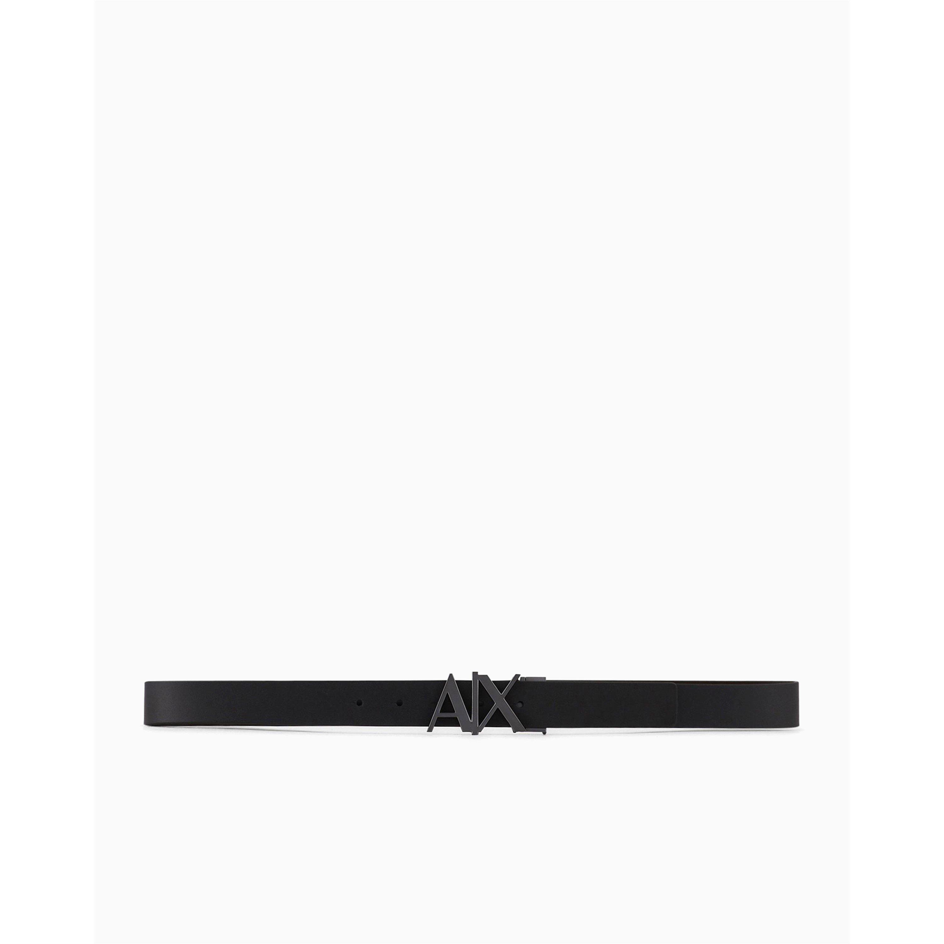 Black/Brn 54120 - Armani Exchange - Cut Out Logo Leather Belt - 4
