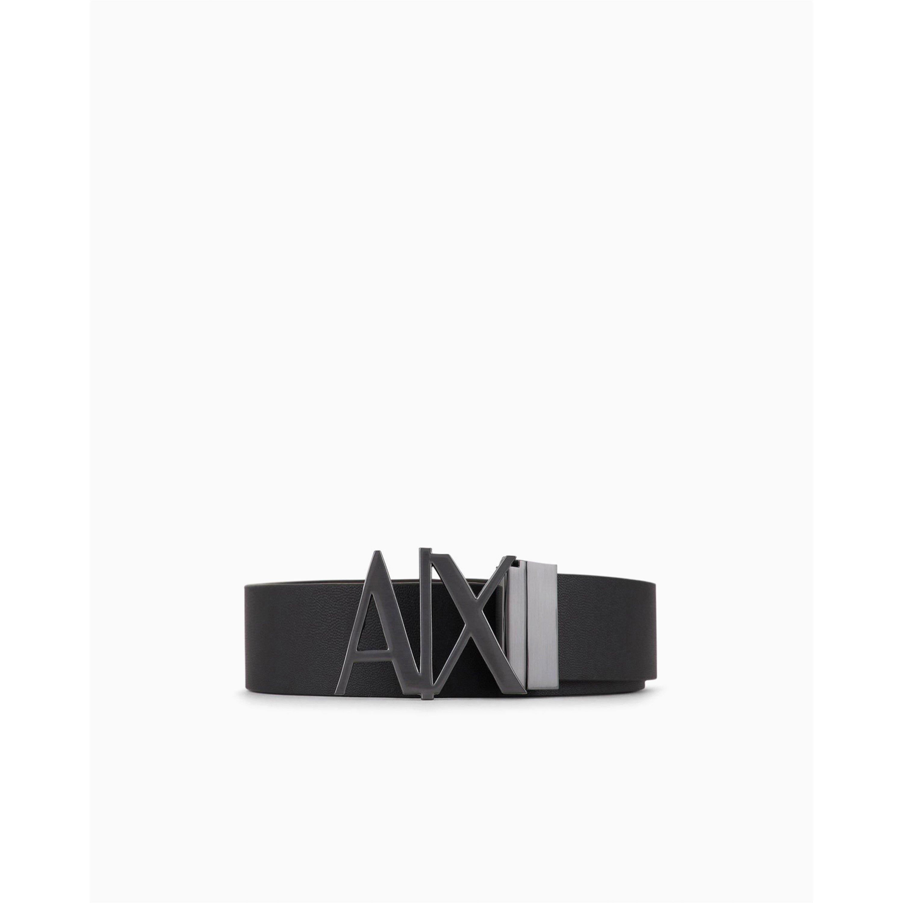 Black/Brn 54120 - Armani Exchange - Cut Out Logo Leather Belt - 5