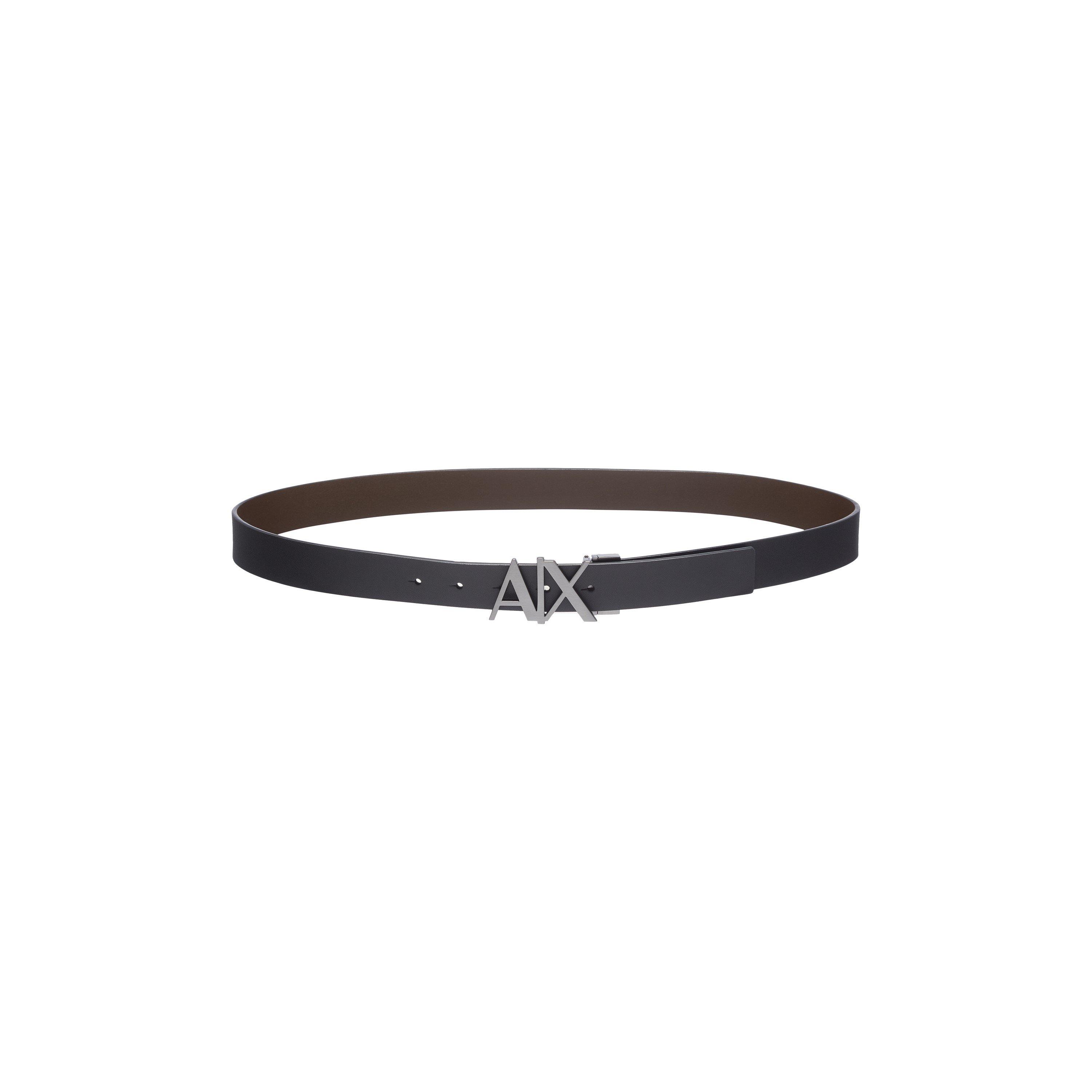 Black/Brn 54120 - Armani Exchange - Cut Out Logo Leather Belt - 6