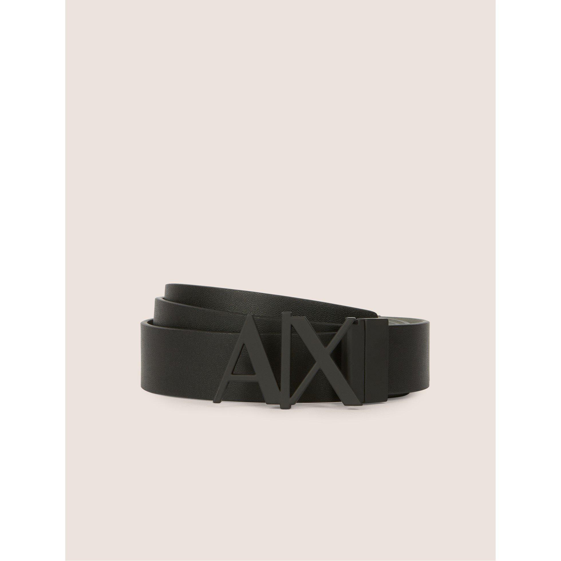 Black 61120 - Armani Exchange - Cut Out Logo Leather Belt - 5