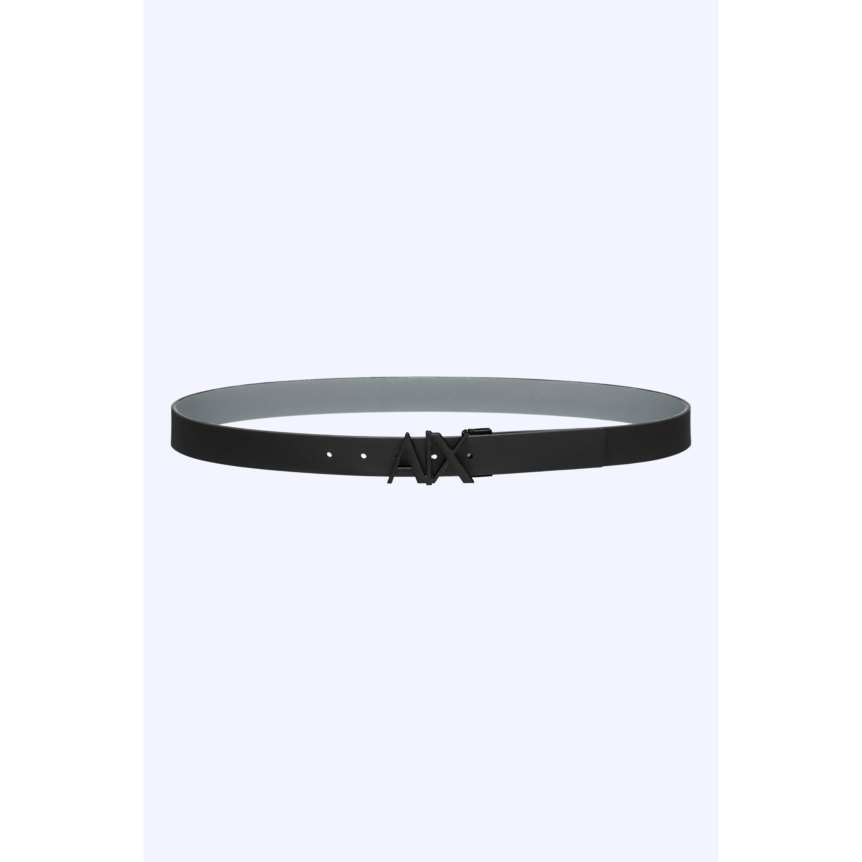 Black 61120 - Armani Exchange - Cut Out Logo Leather Belt - 6