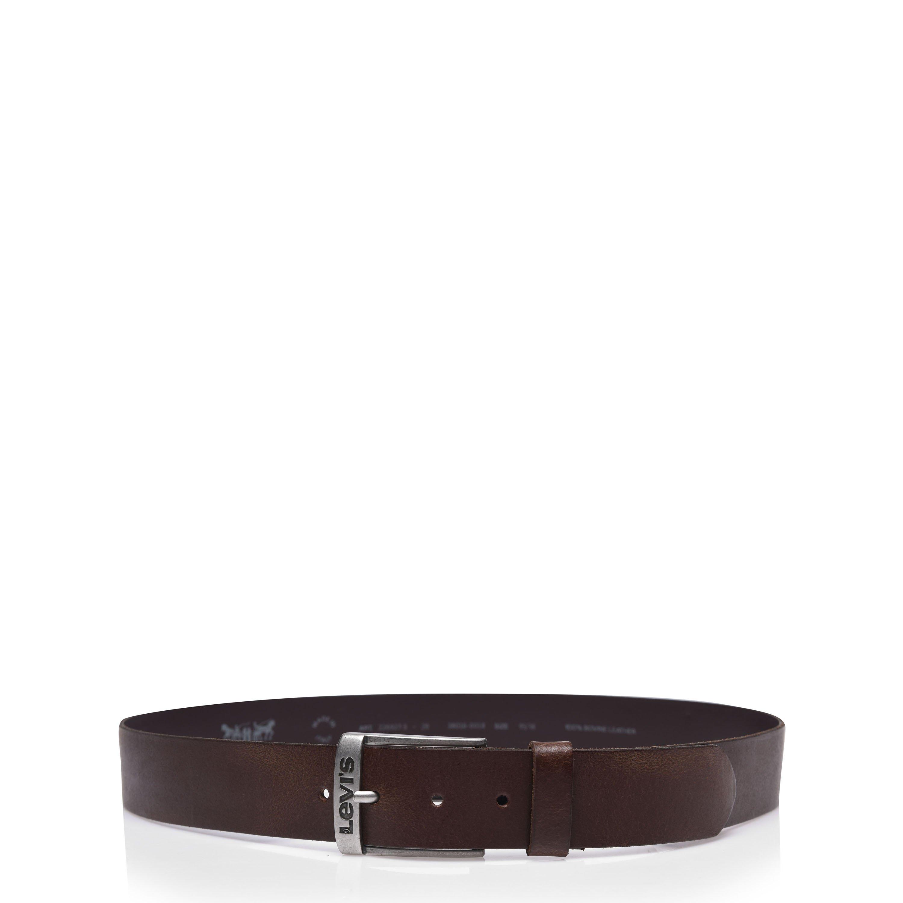 Levis Men's New Duncan Leather Belt - Dk Brown - 28W (80)