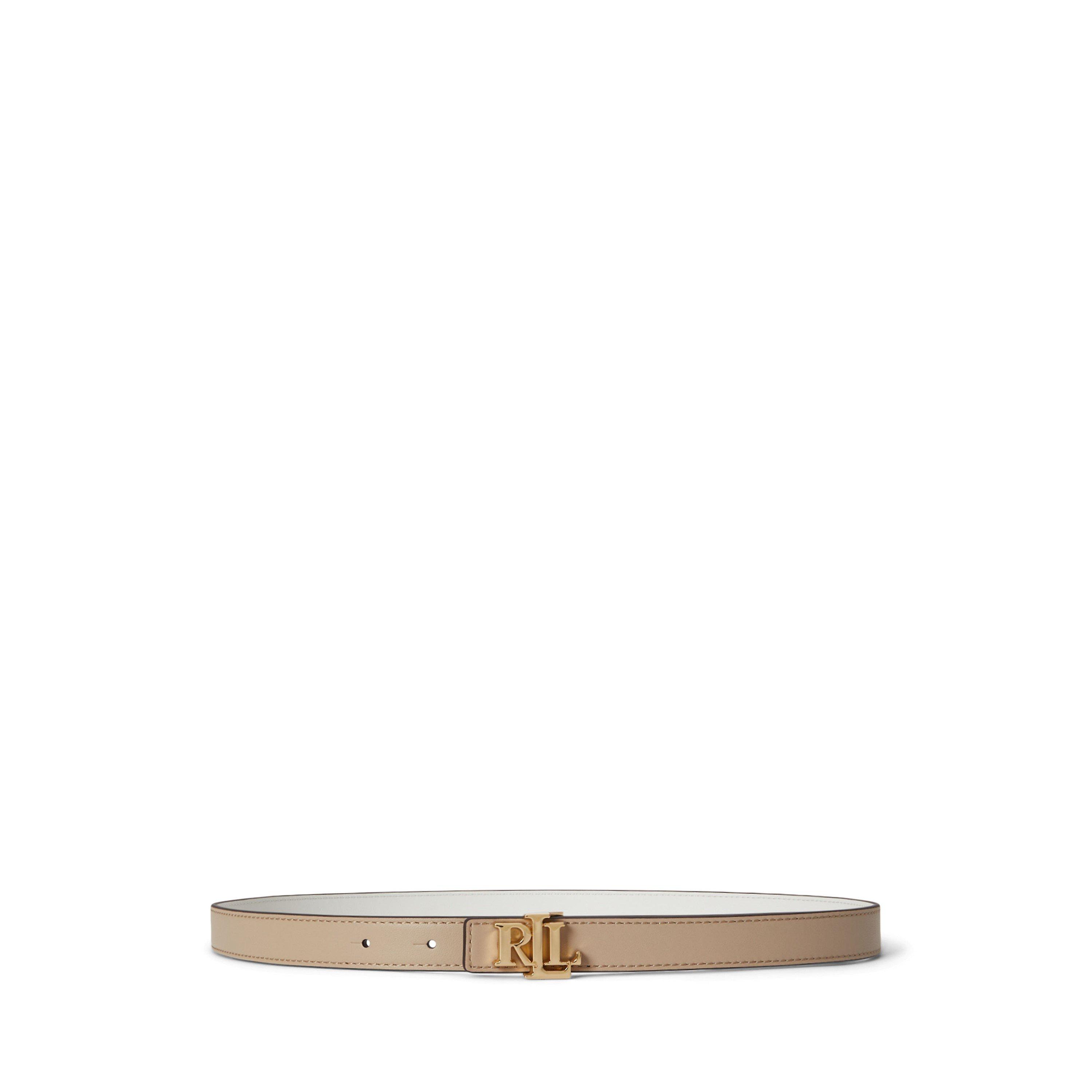 Lauren By Ralph Lauren Women's Birch Tan Reversible Leather Belt - Medium