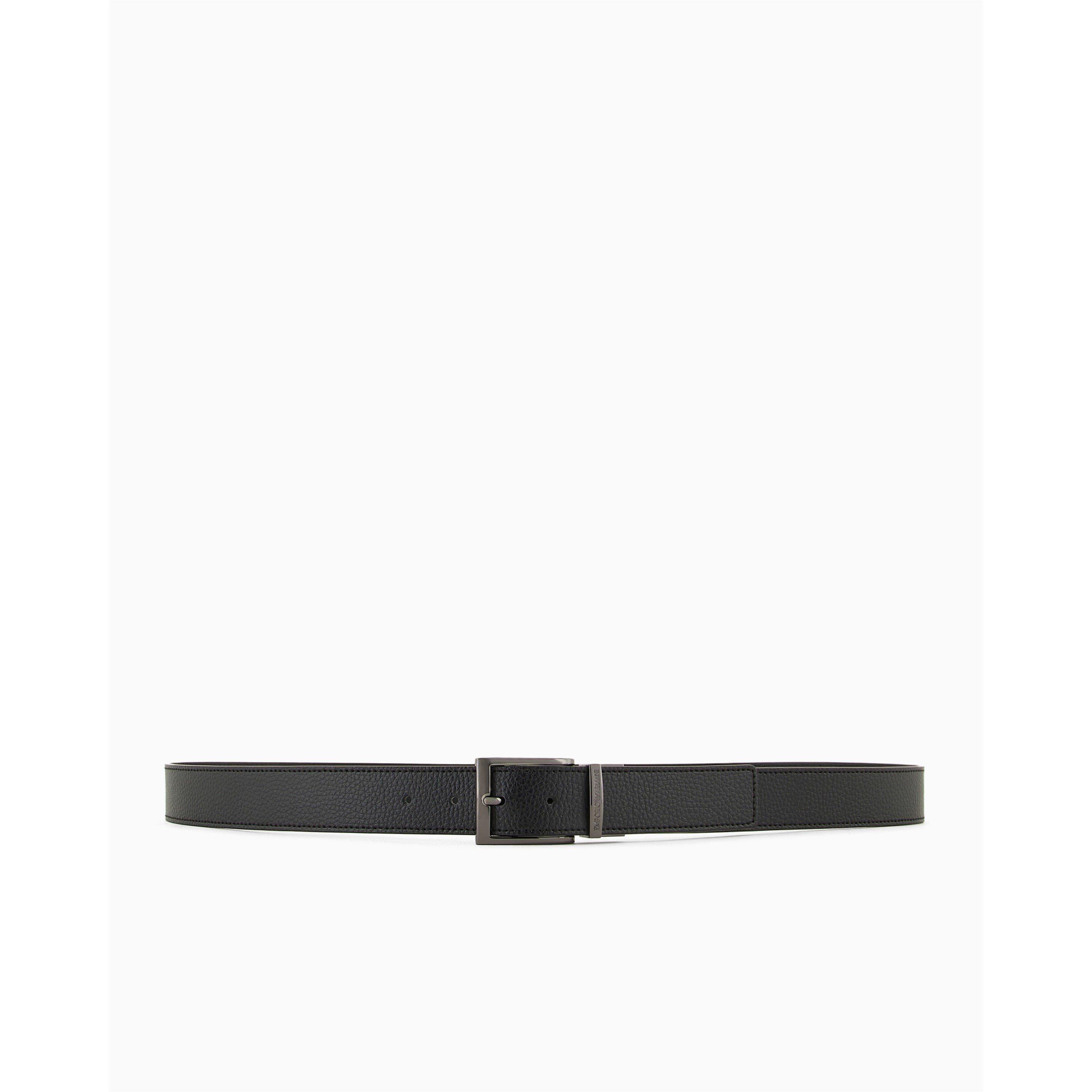 Black 88001 - Emporio Armani - Men's Reversible Leather Belt - 1