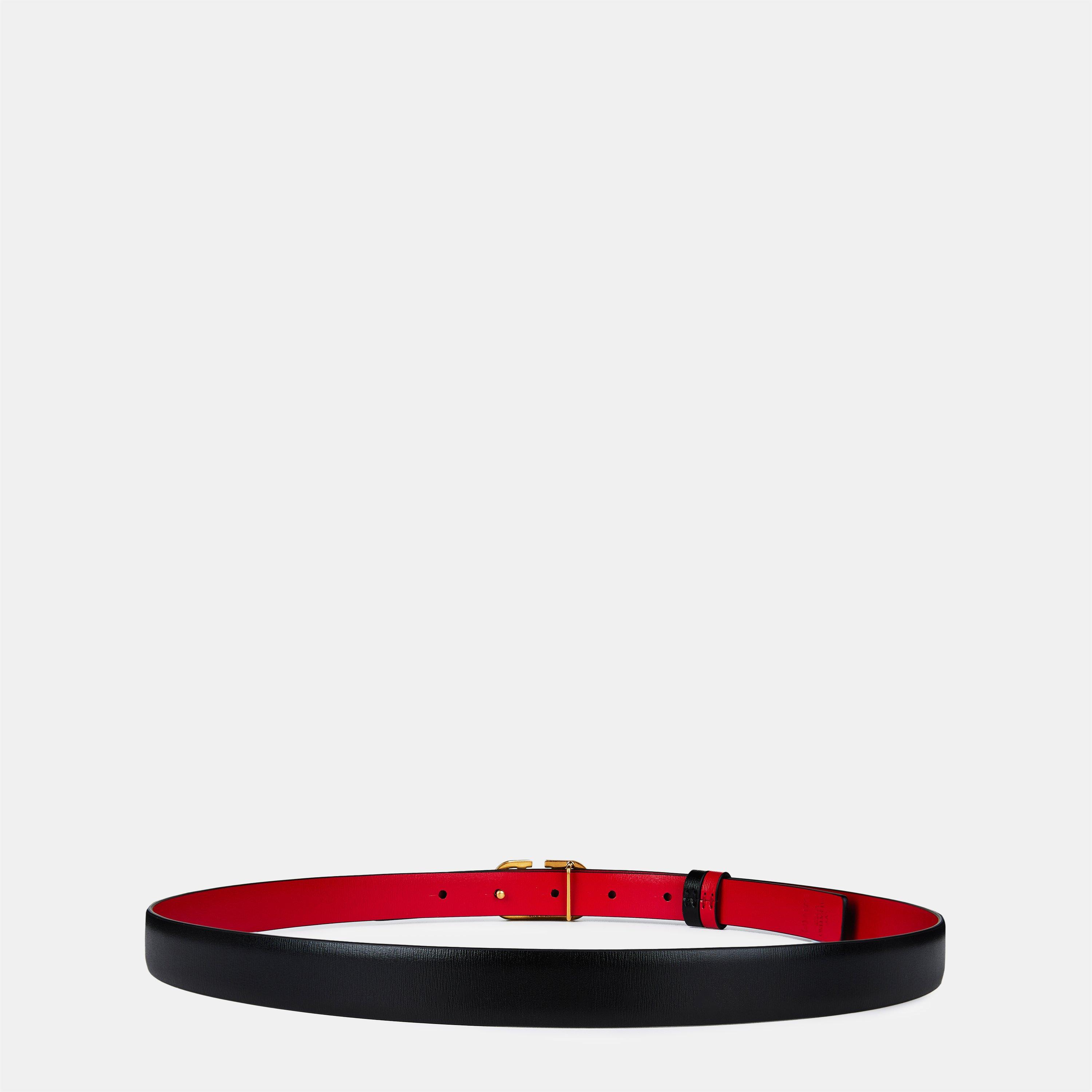 Nero/Red 0SM - Valentino Garavani - V Logo 2cm Reversible Belt - 2