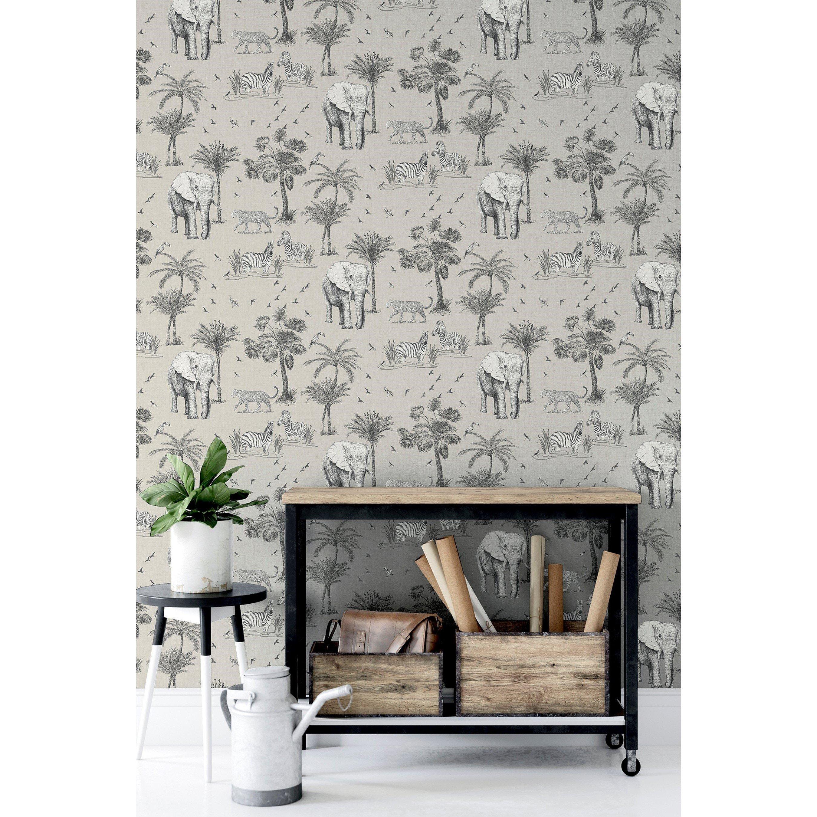 Grey - Arthouse - Safari Lagoon Wallpaper