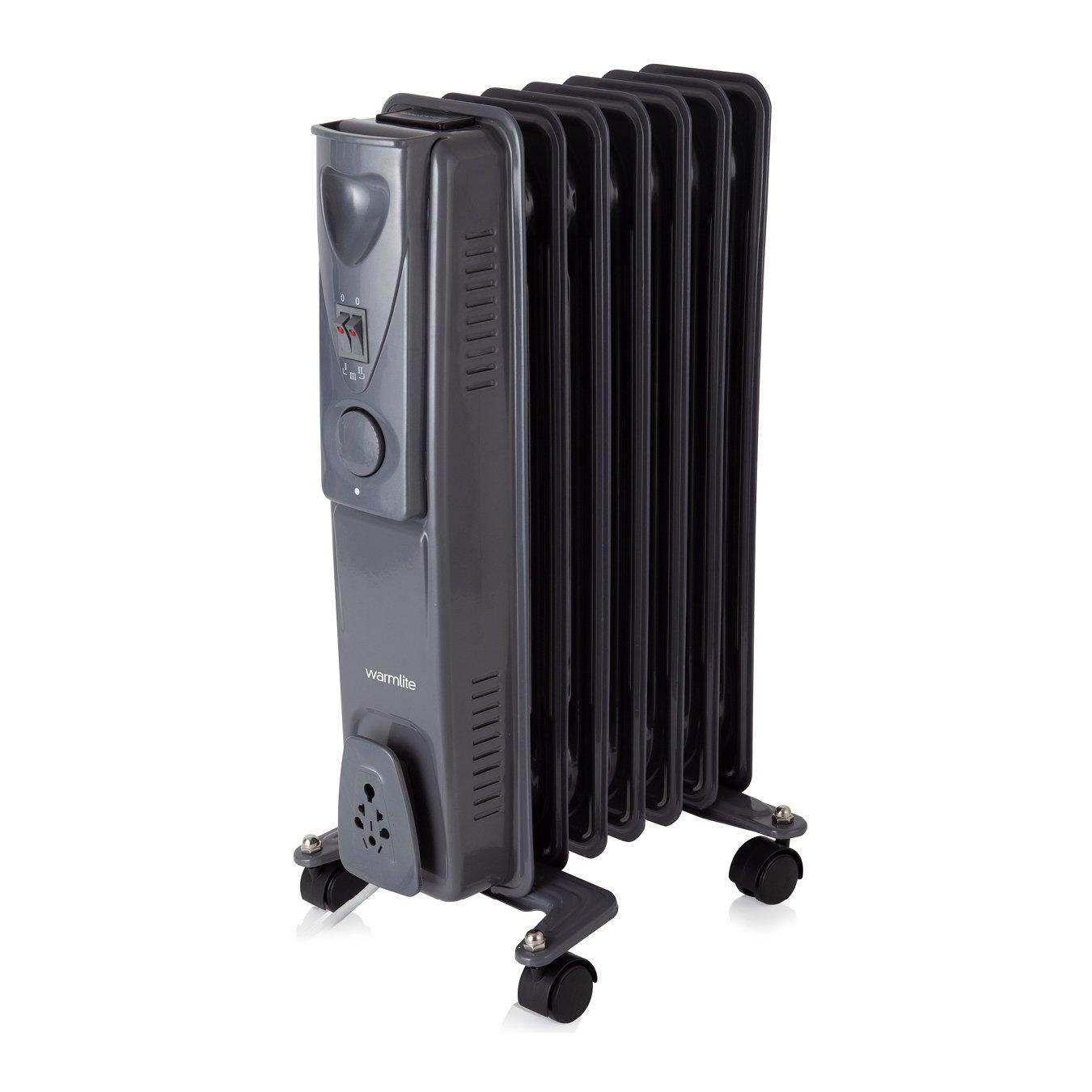 Titanium - Warmlite - 1500W Oil Filled Radiator Dark Titanium - 1