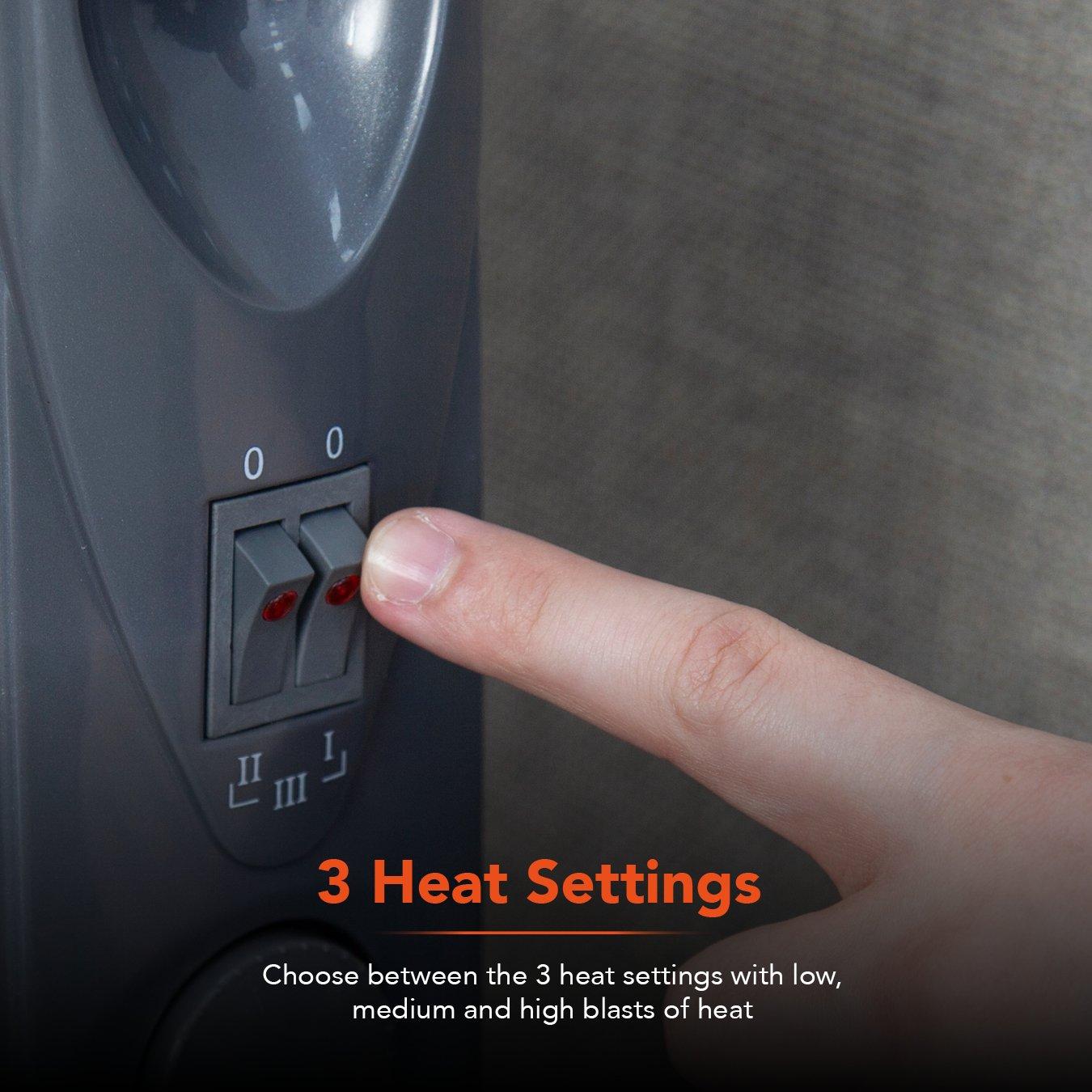 Titanium - Warmlite - 1500W Oil Filled Radiator Dark Titanium - 5