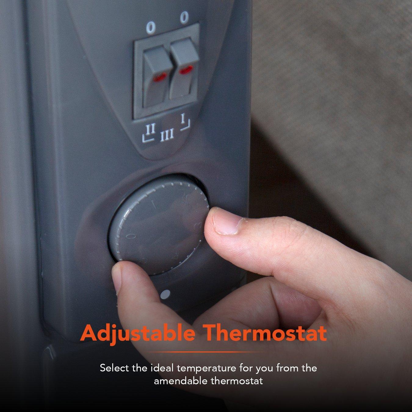 Titanium - Warmlite - 1500W Oil Filled Radiator Dark Titanium - 6