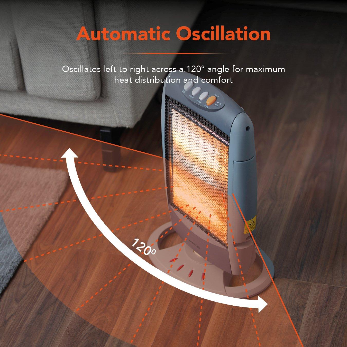 Grey - Warmlite - 1200W Grey Halogen Heater - 6