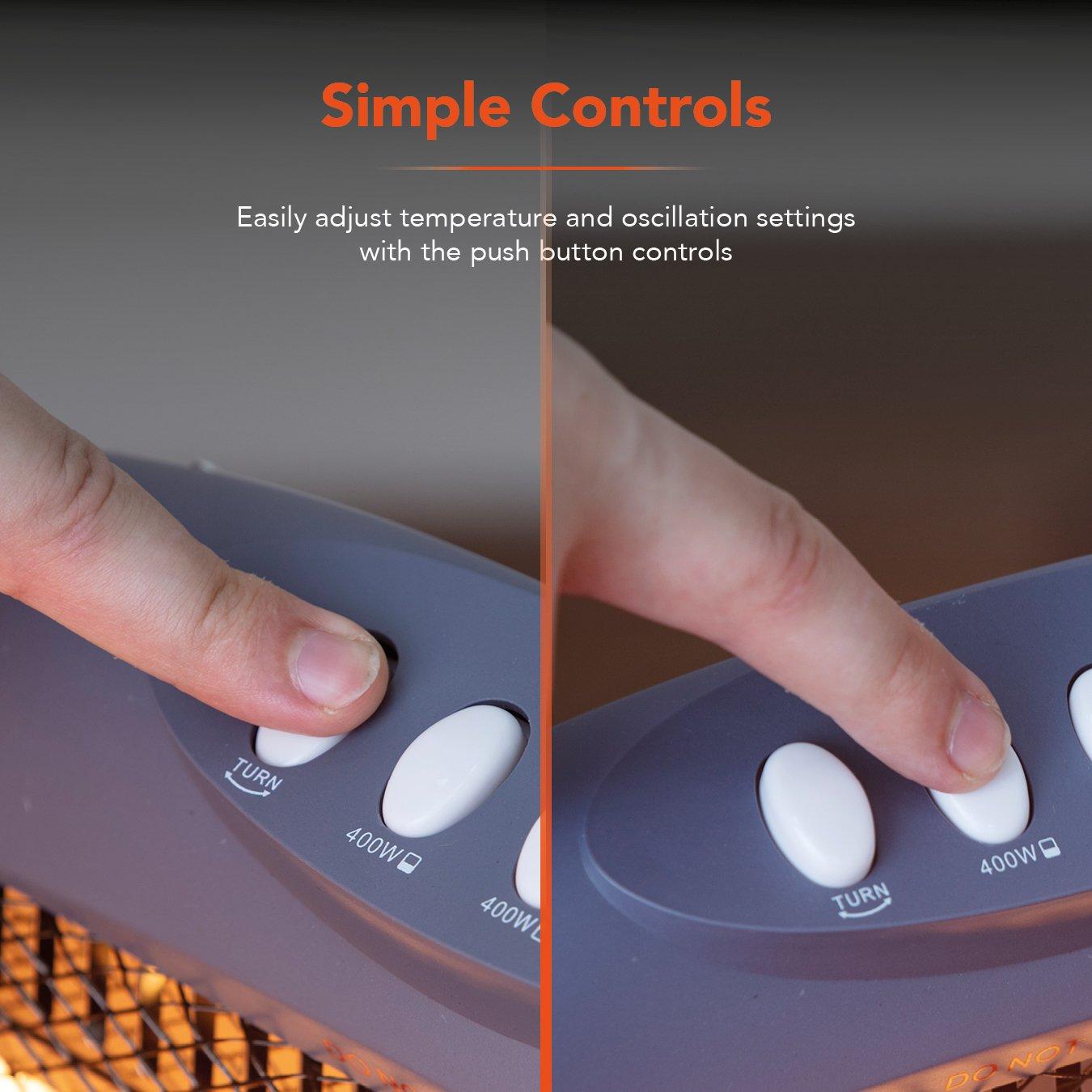 Grey - Warmlite - 1200W Grey Halogen Heater - 7