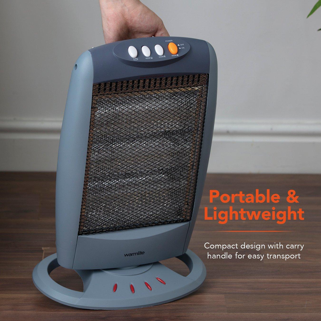 Grey - Warmlite - 1200W Grey Halogen Heater - 8