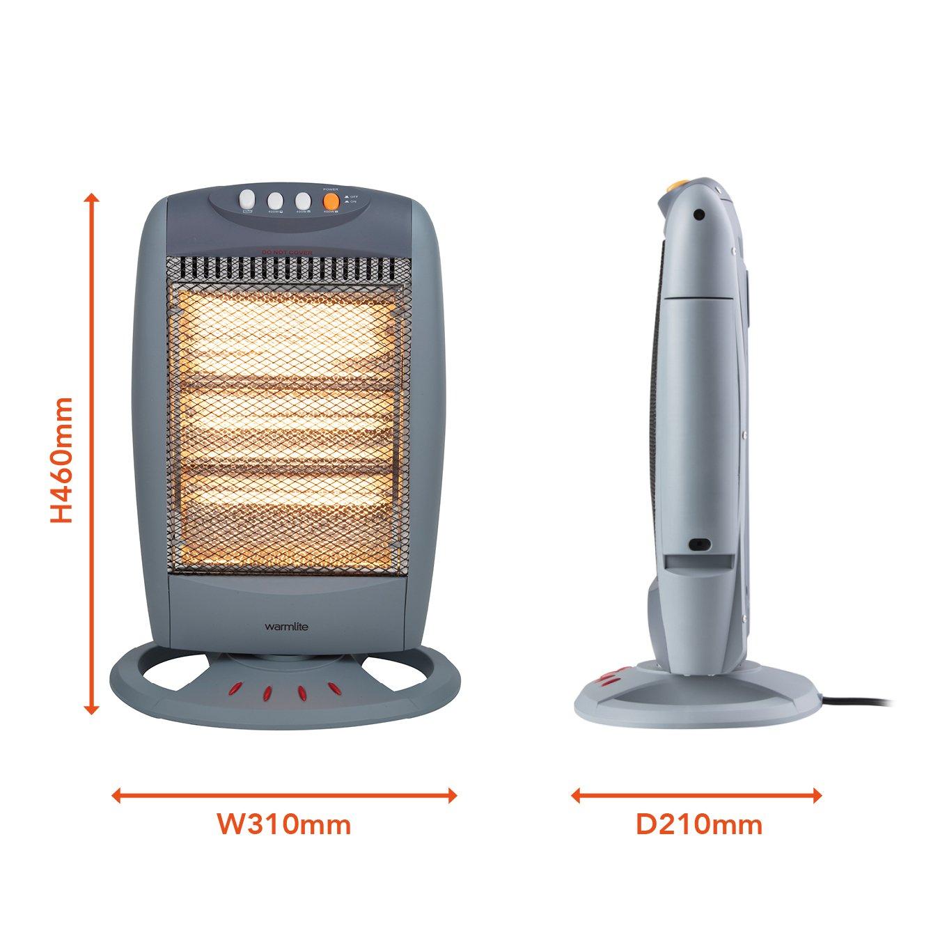 Grey - Warmlite - 1200W Grey Halogen Heater - 10