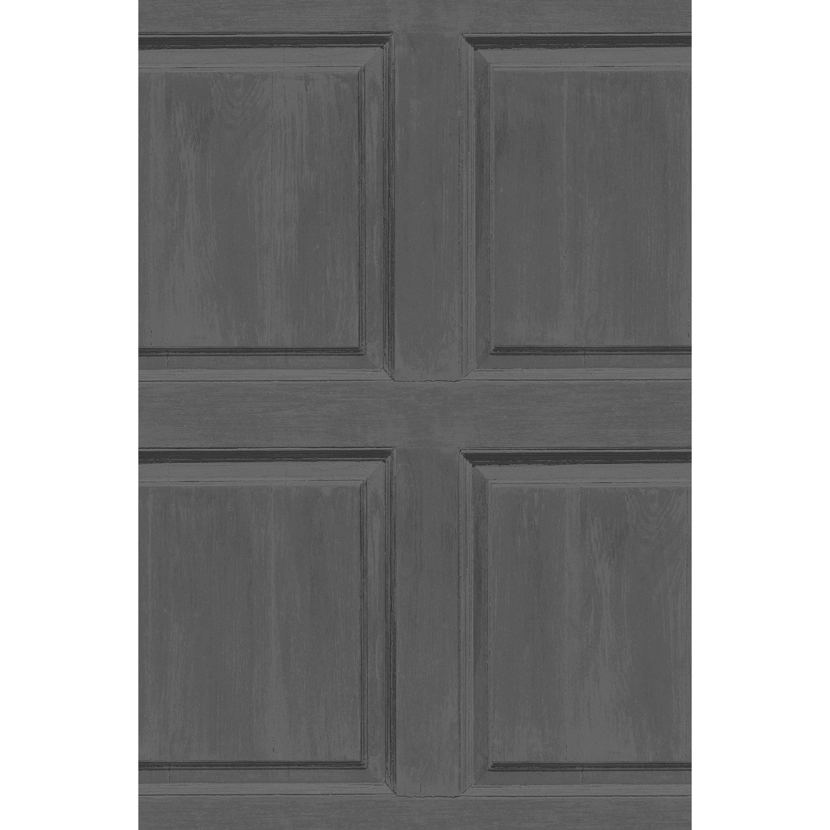 Charcoal - Arthouse - Washed Panel Wallpaper -