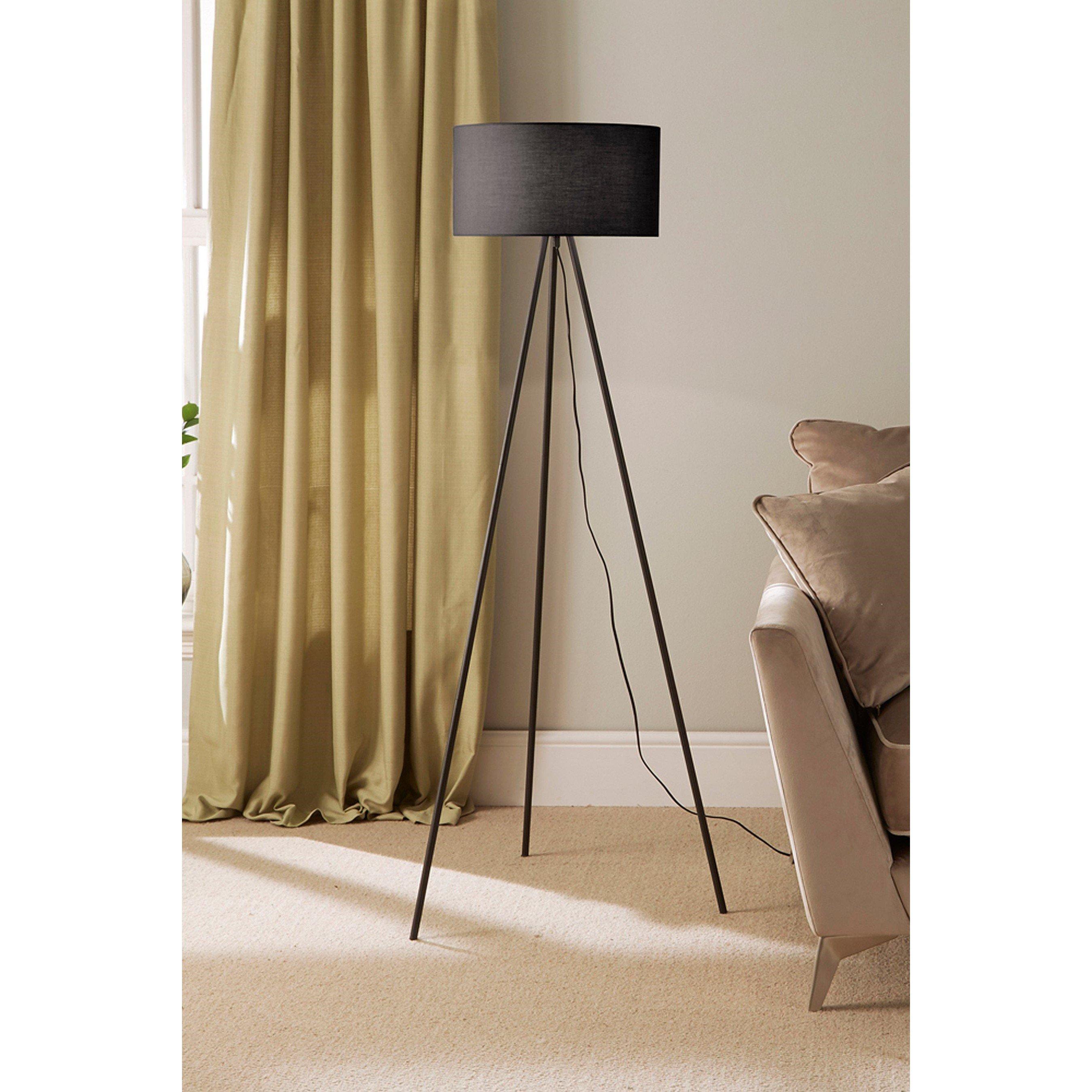 K Living  Leena Metal Tripod Floor - Black