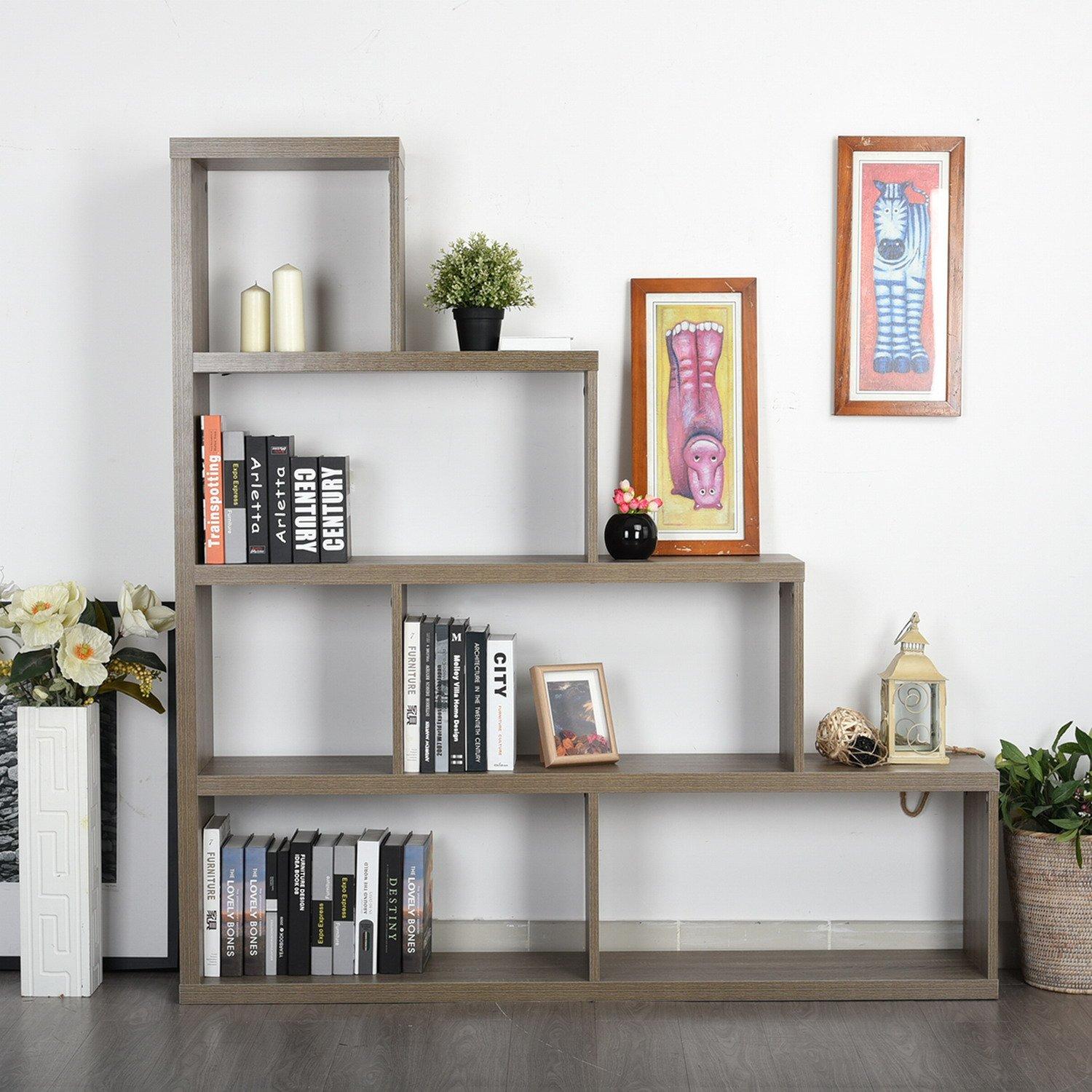 Grey - FurnitureR - Simms Four Layers Shelf - 1