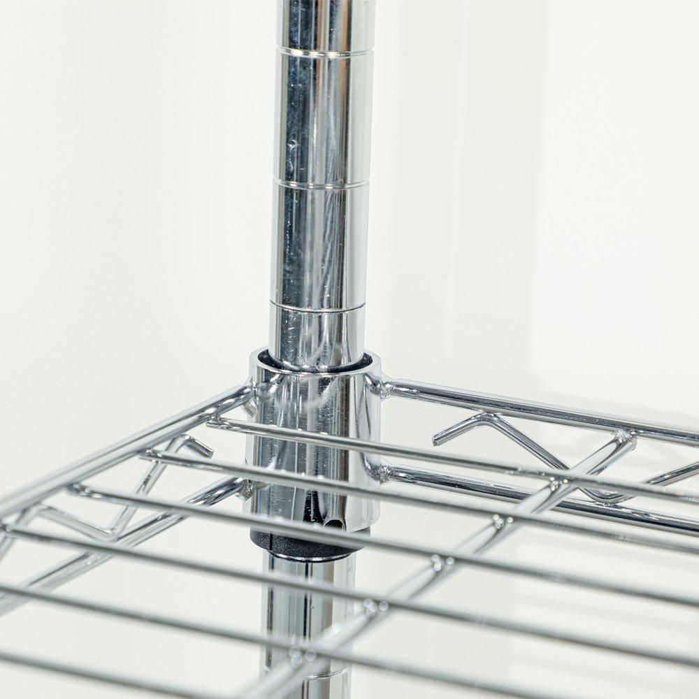 4 Tier - CC - C&C BARBER Silver Shelf 4 Tier Height Adjustable - 3