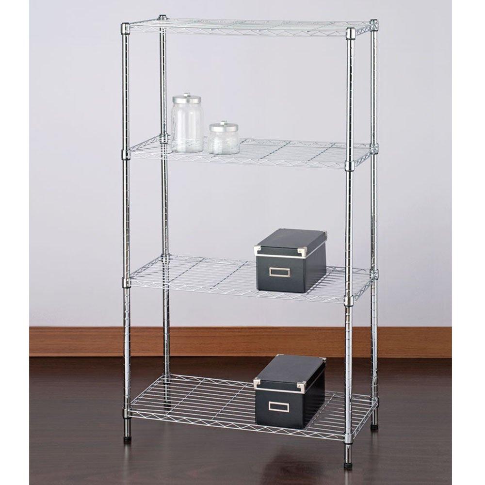 4 Tier - SIMPLY LIVING - LIVING MOORE Silver Shelf 4 Tier Height Adjustable