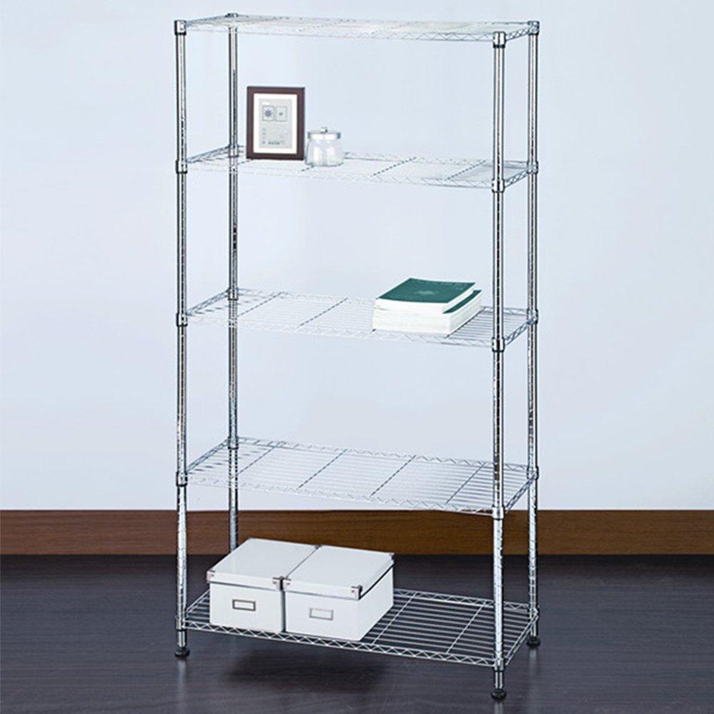 SIMPLY LIVING LIVING MOORE Silver Shelf 5 Tier Height Adjustable