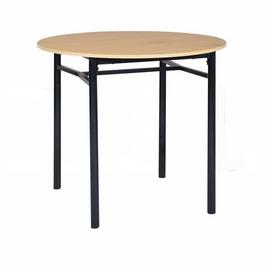 FurnitureR BADMAN Black and Wooden 80*80cm Dining Table 4 seater