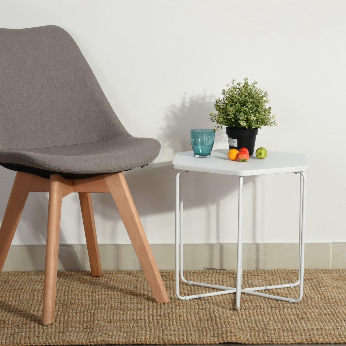 White - FurnitureR - COLM 46cm End Table - 3