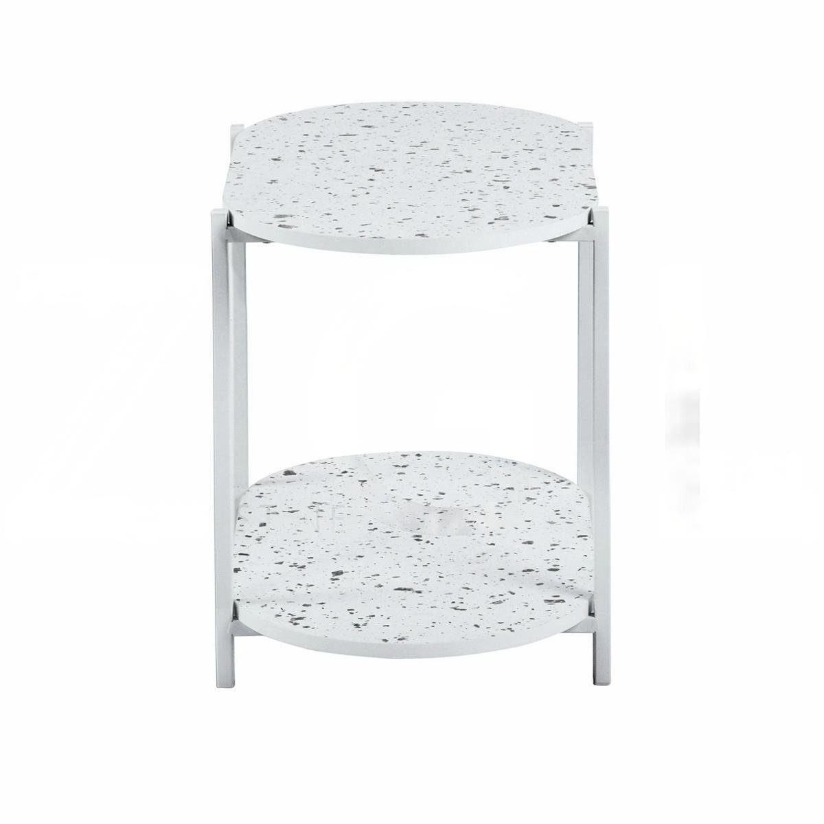 White - FurnitureR - DELONIX White and Ceramic Coffee Table 2 Tier - 6