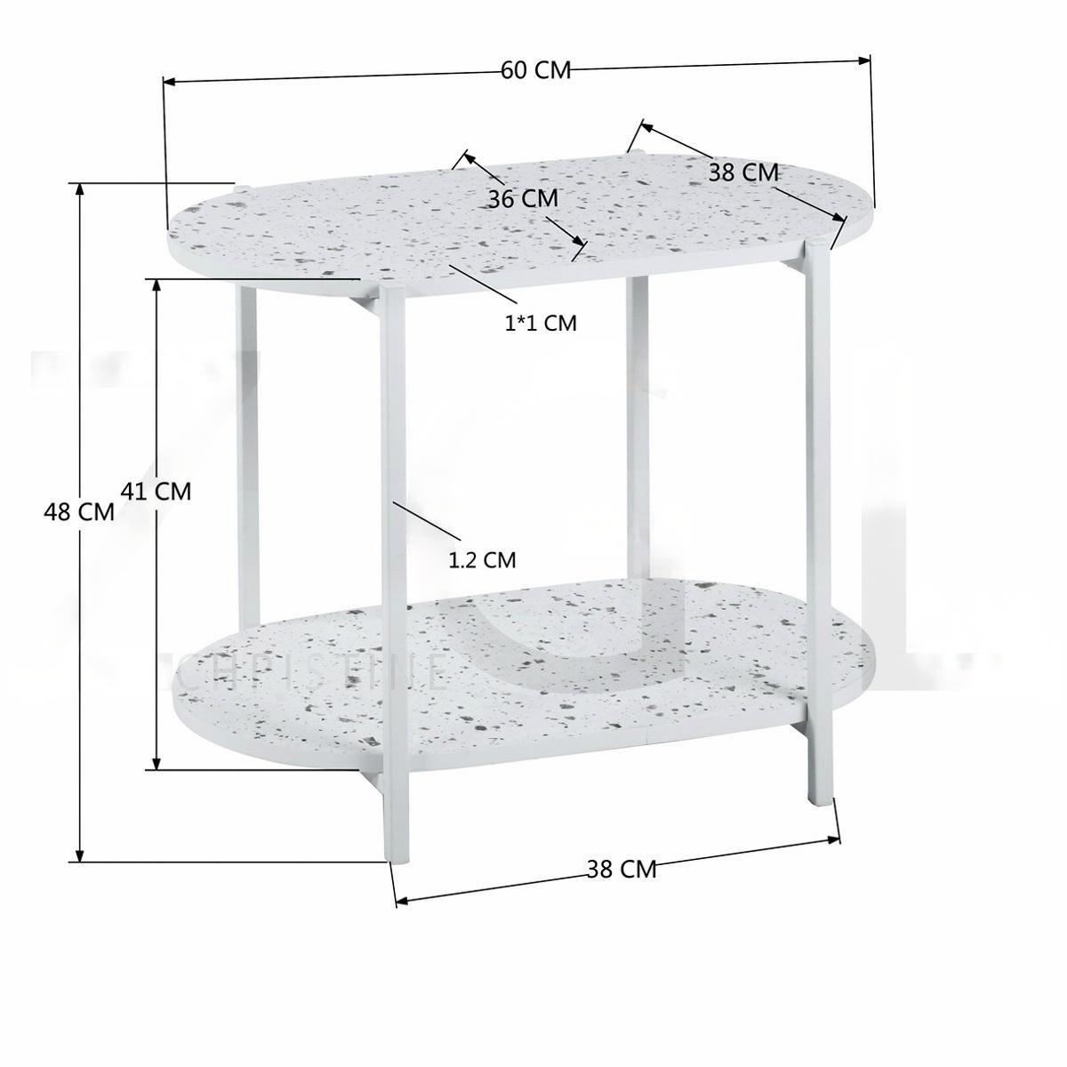 White - FurnitureR - DELONIX White and Ceramic Coffee Table 2 Tier - 7