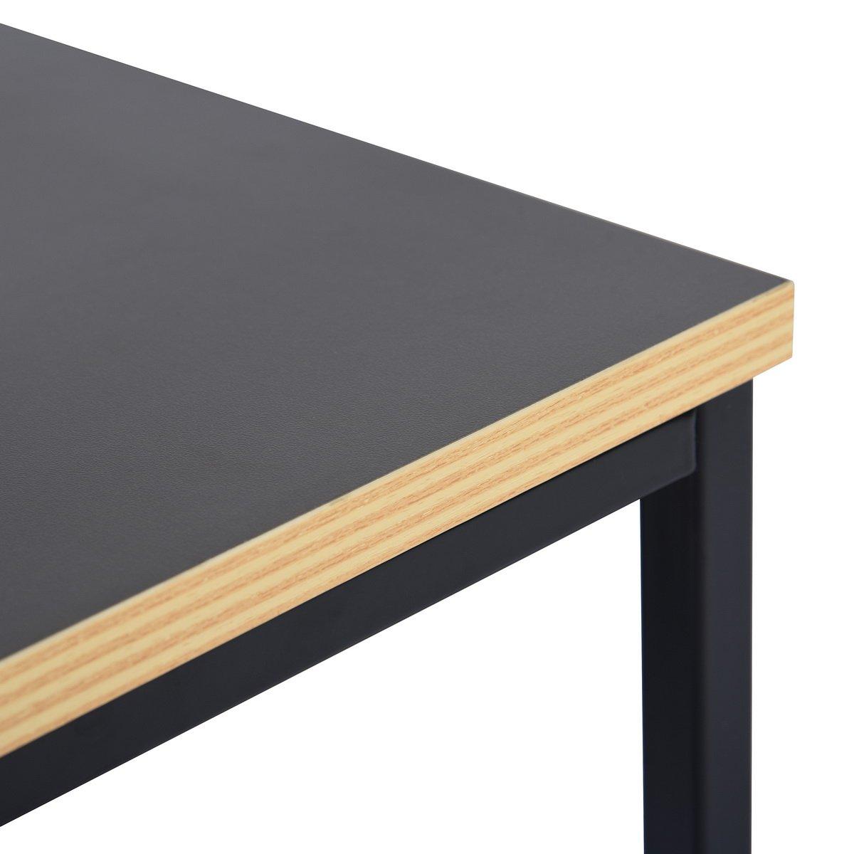 Black - FurnitureR - RICKY Black and Wooden Coffee Table Set of 3 - 4