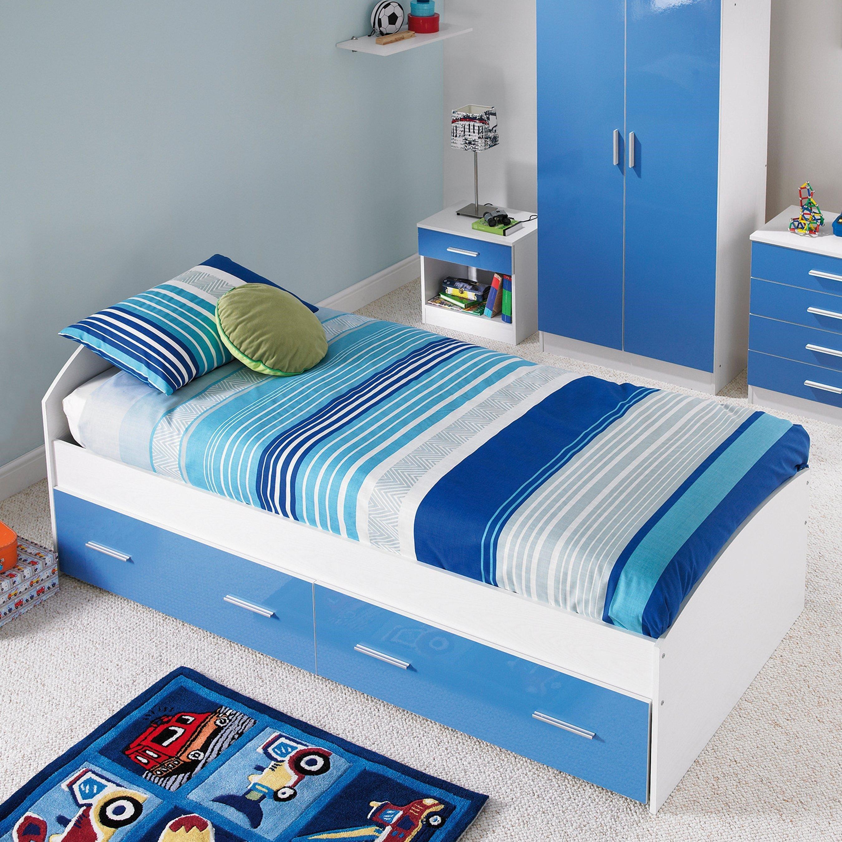 Blue - Homelife - Carleton 2 Drawer Single Storage Bed