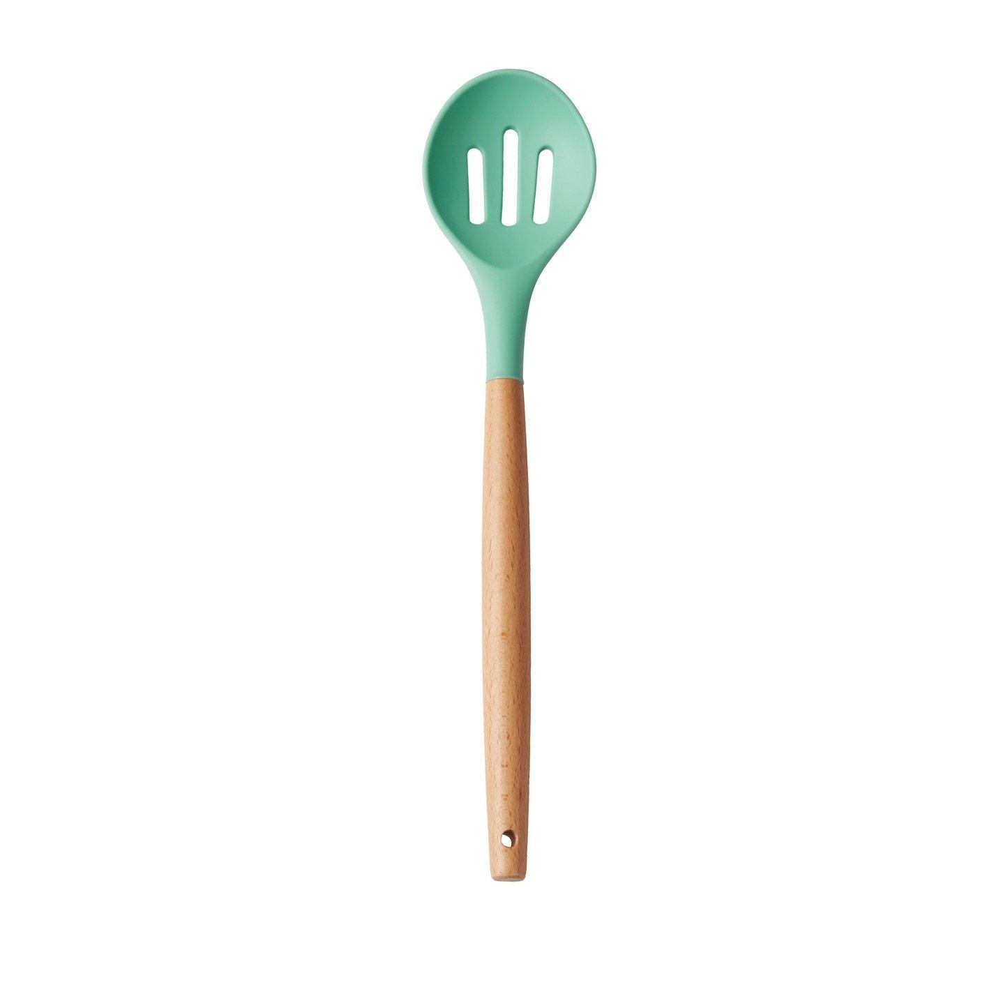 Green - Homelife - Set of 6 Silicone and Wood Utensils - 5