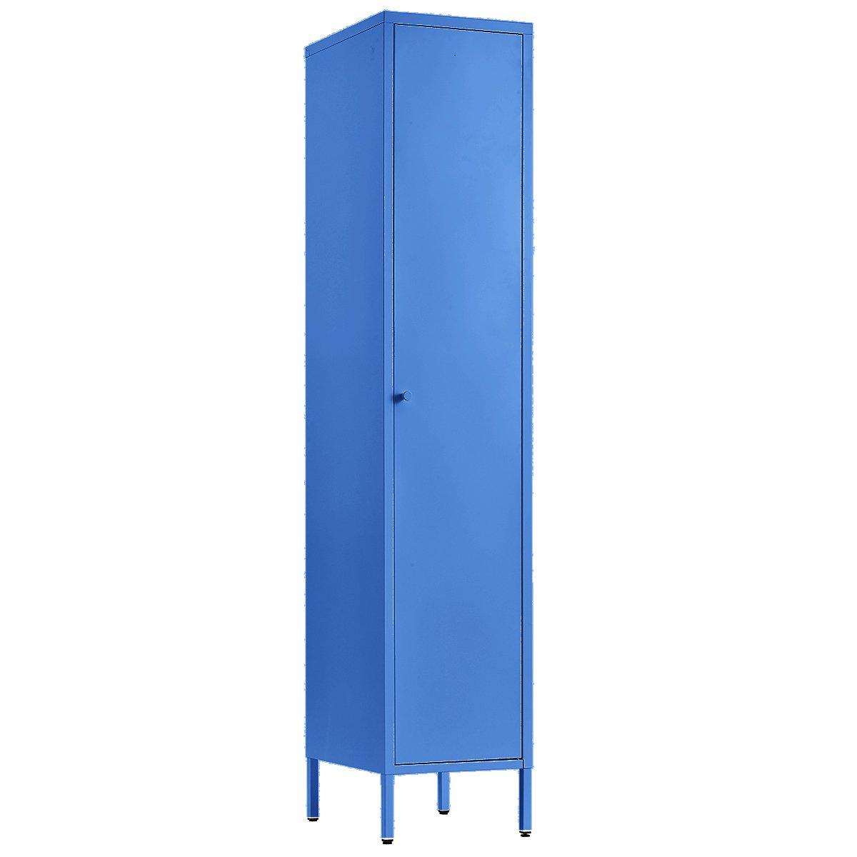 FurnitureR Metal Storage Cabinet with Adjustable Shelves Single Door Locker for Home Office
