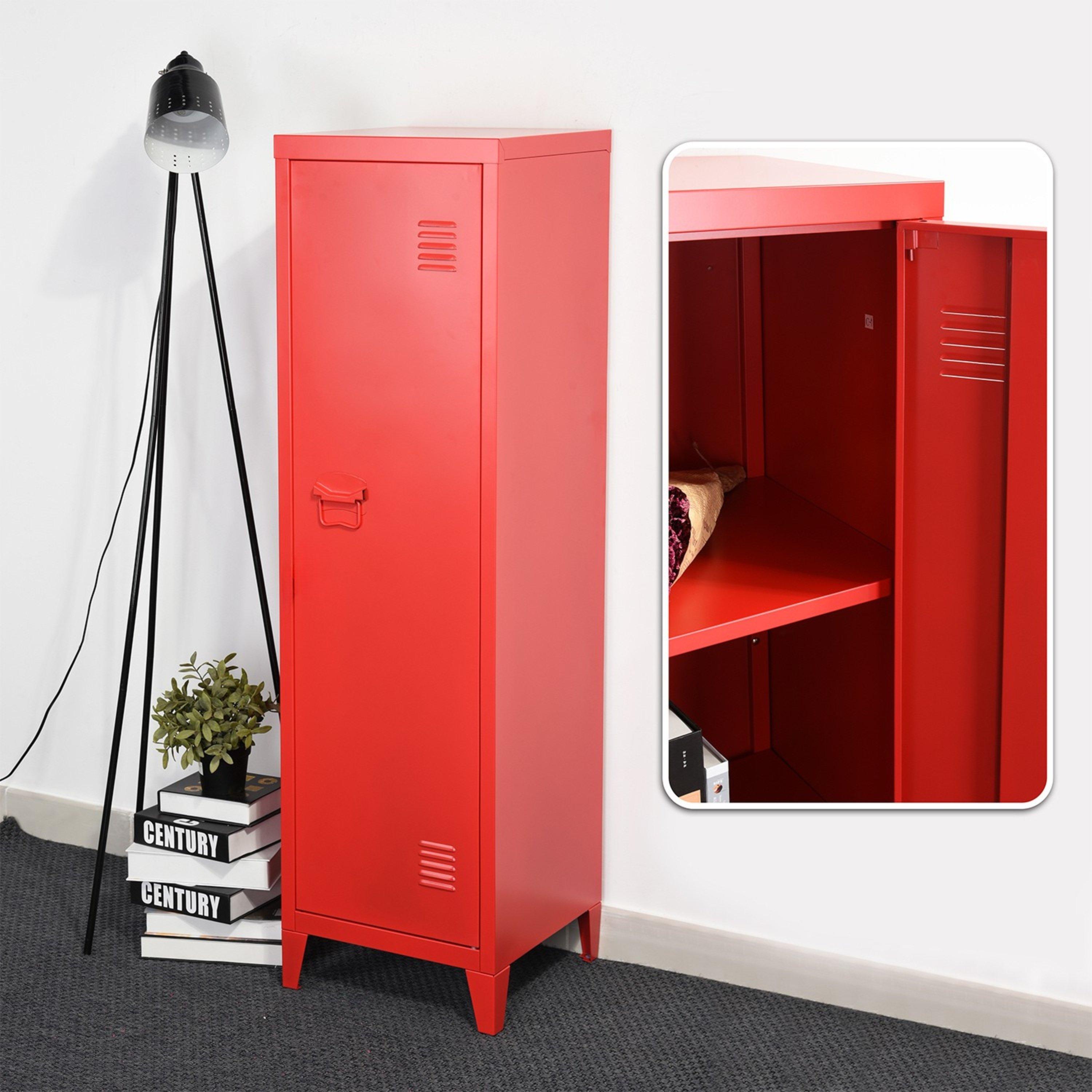 Red - FurnitureR - Metal Locker Cabinet - 2