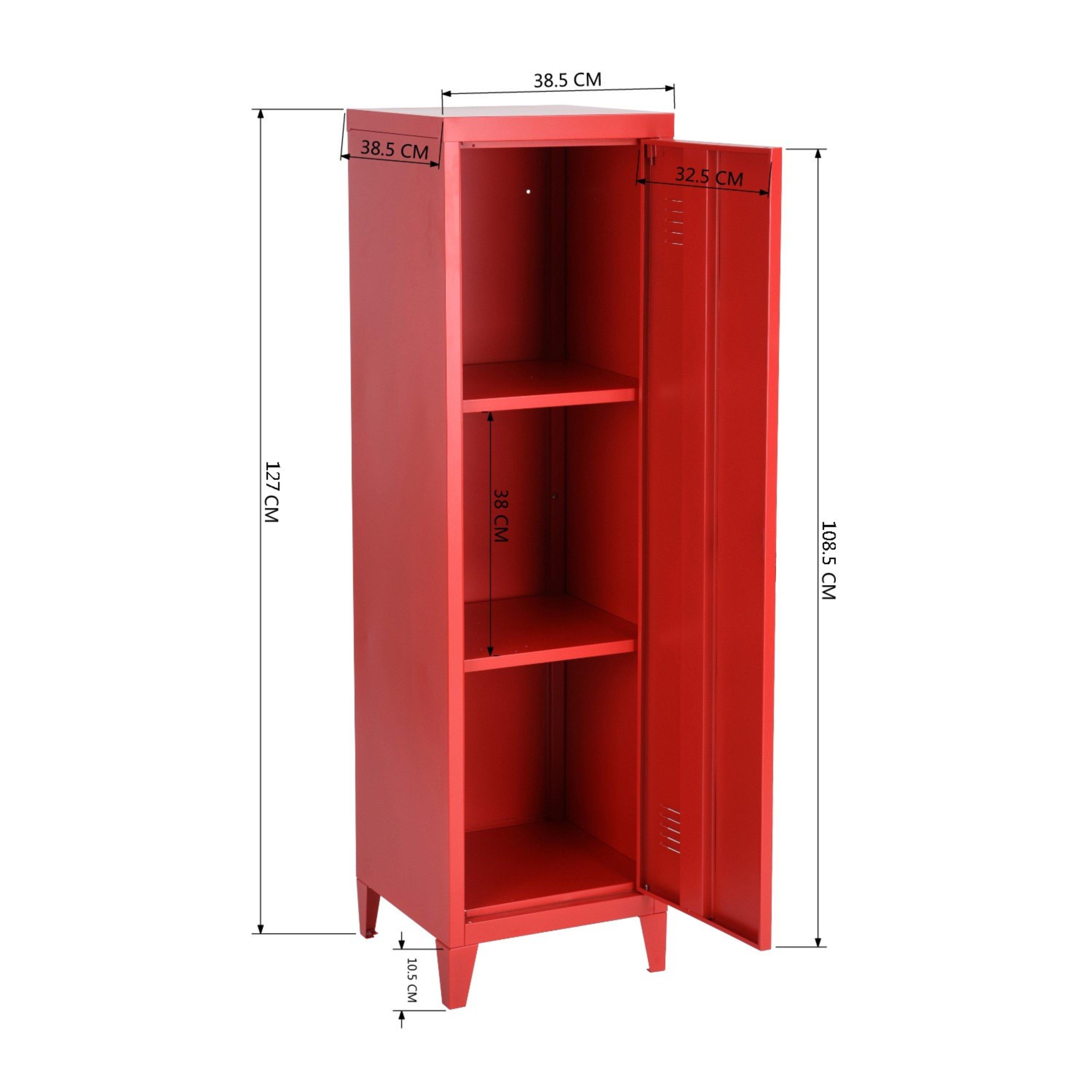 Red - FurnitureR - Metal Locker Cabinet - 7