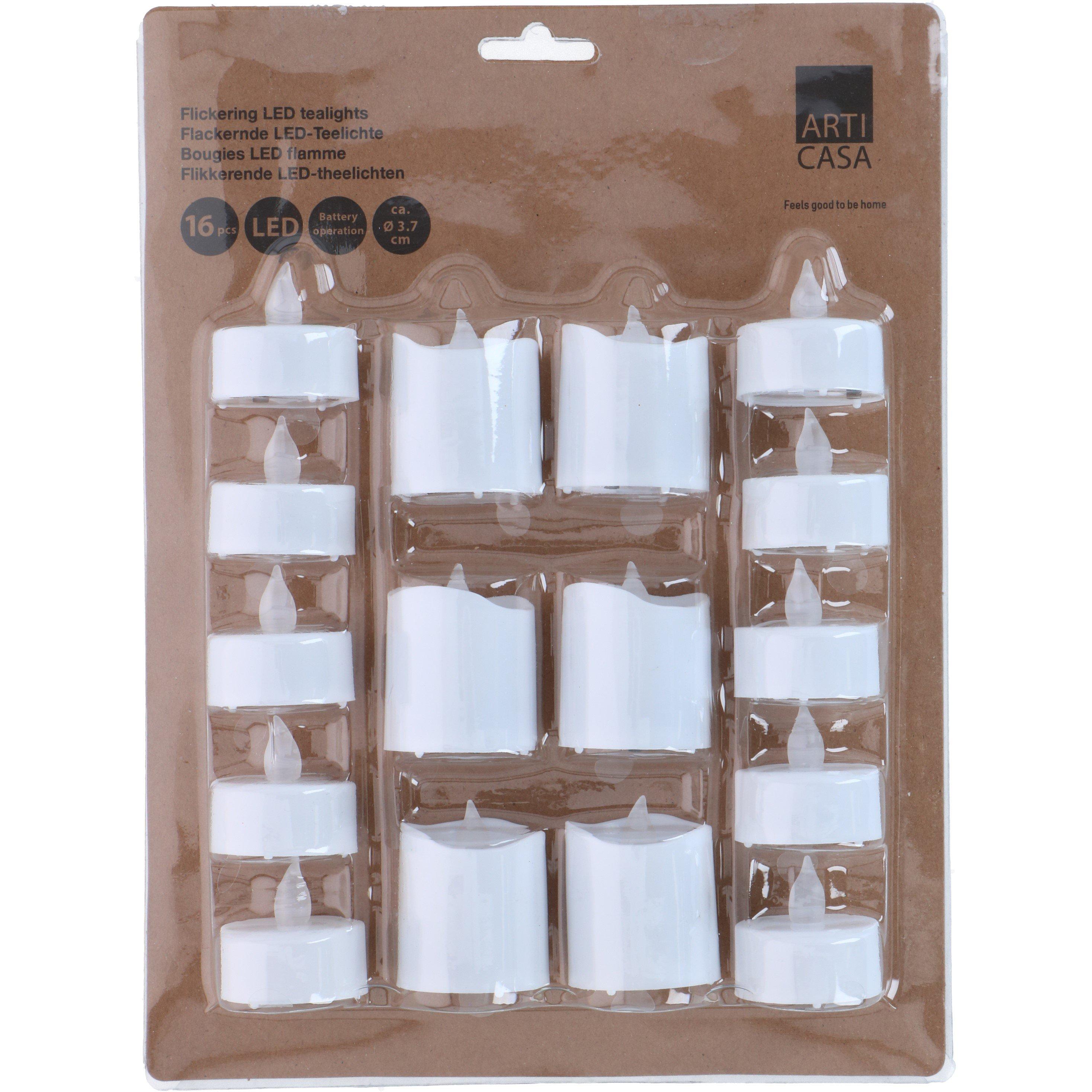 White - Arti Casa - Flickering LED Tea Lights 16pc - 1