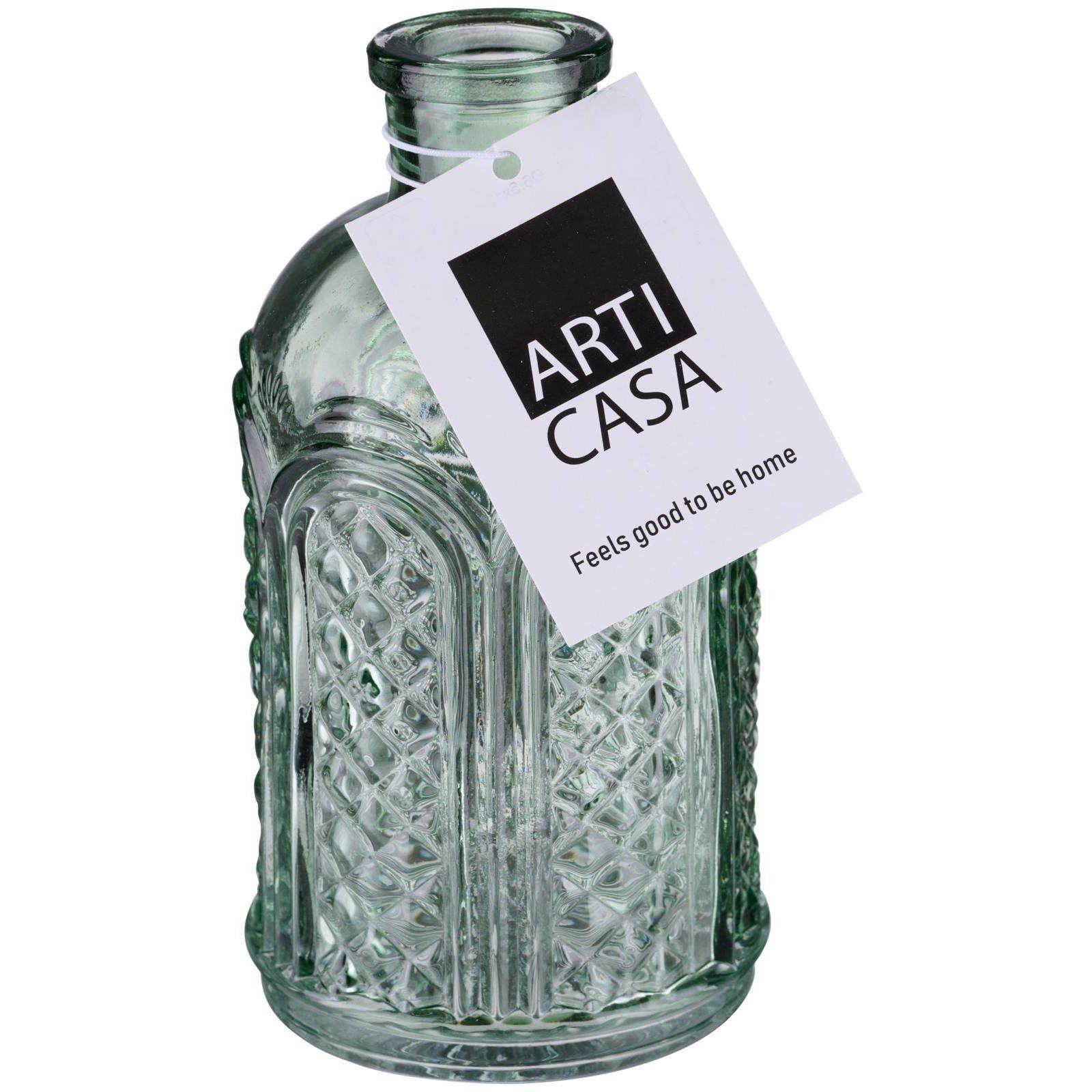 Blue - Arti Casa - Colored Relief Vase O6.5x12.8cm - 3