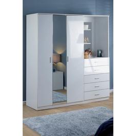 Homelife Carleton High Gloss Mirror Combi Unit