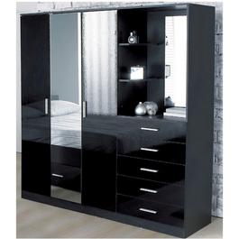 Homelife Carleton High Gloss Mirror Combi Unit