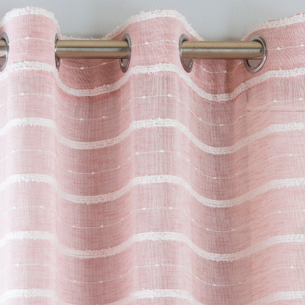 Antigua LBlush - Tyrone Textiles - Chenille Stripe Linen Look Panel - 2