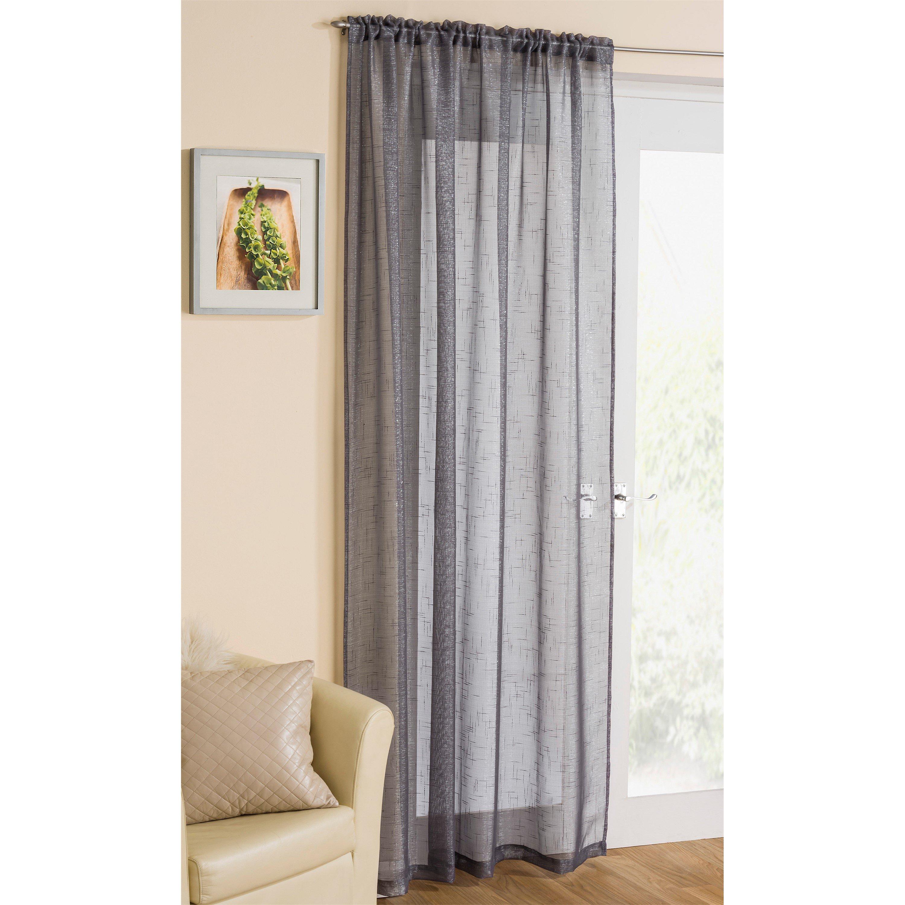 Tyrone Textiles  Casablanca Sheer Panel - Grey - 138x137cm