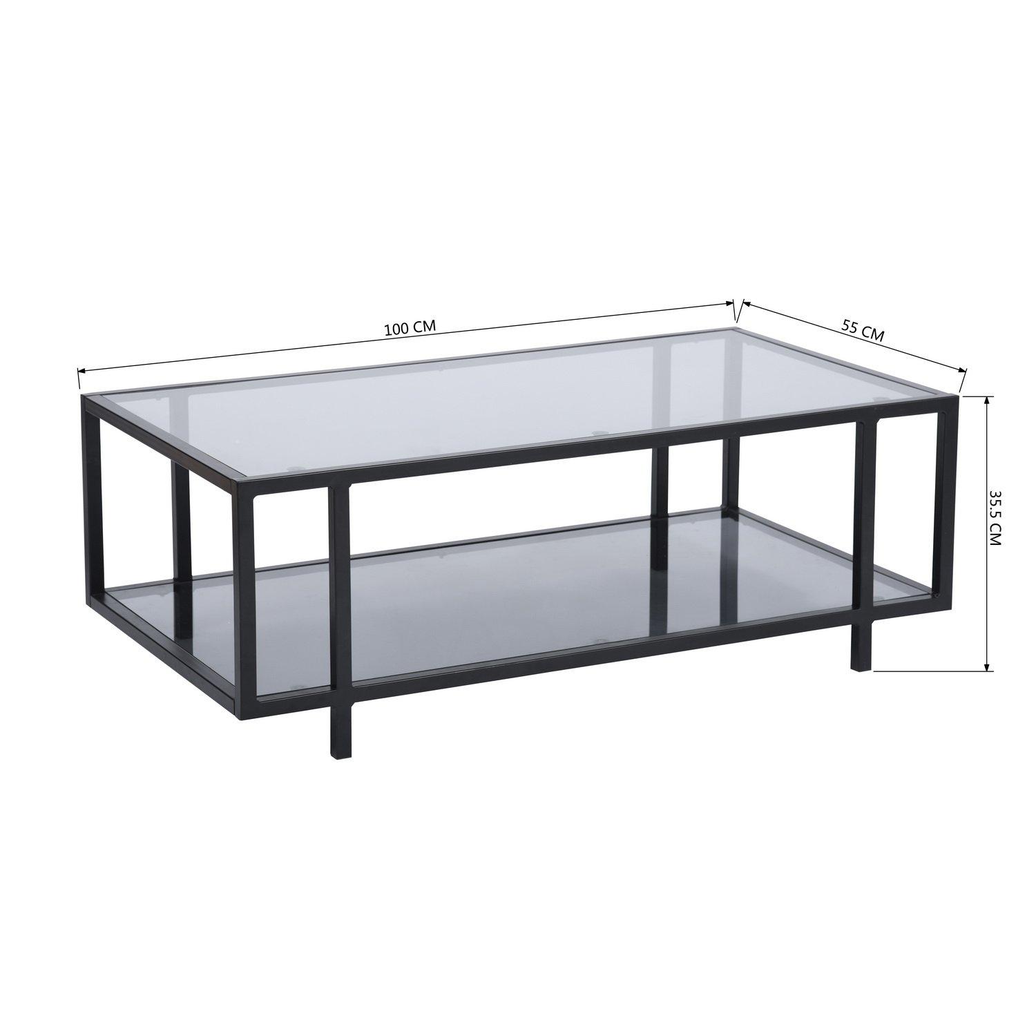 Black - FurnitureR - Coffee Table - 4