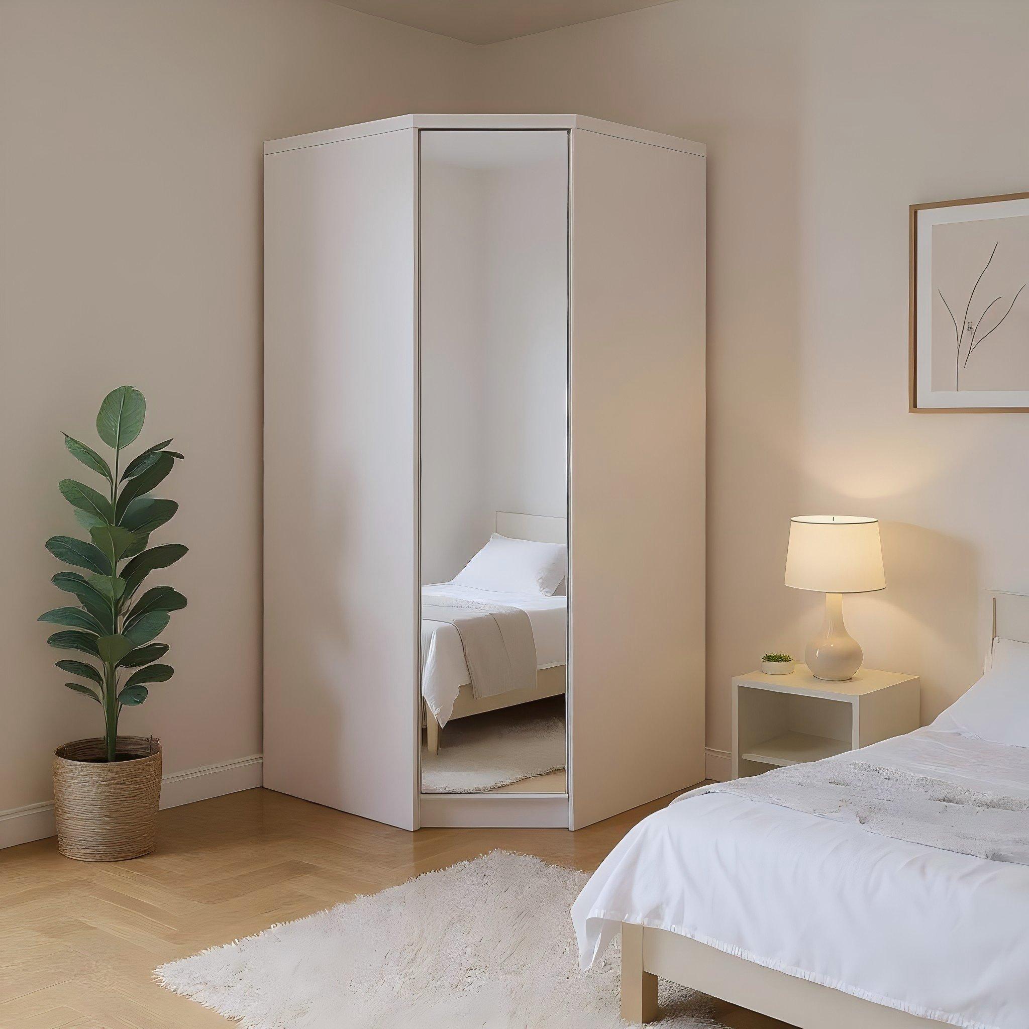 White - Jack Wills - Corner Wardrobe with Mirror - 1