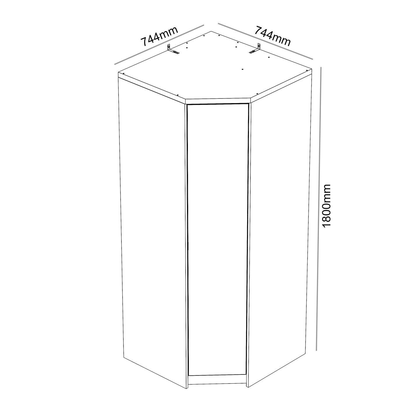 White - Jack Wills - Corner Wardrobe with Mirror - 4