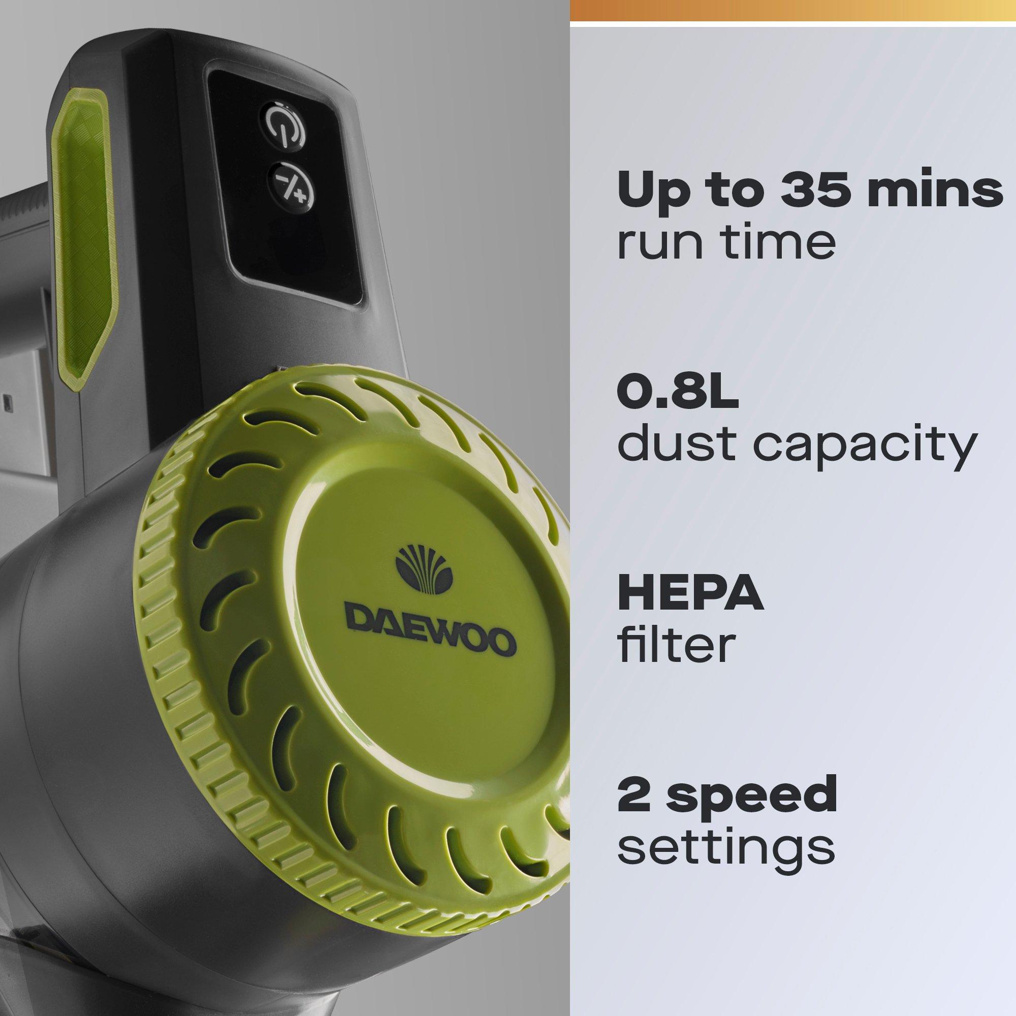 Silver - Daewoo Electricals - Cyclone Freedom 2in1 Cyclonic Stick Handheld Vacuum - 2