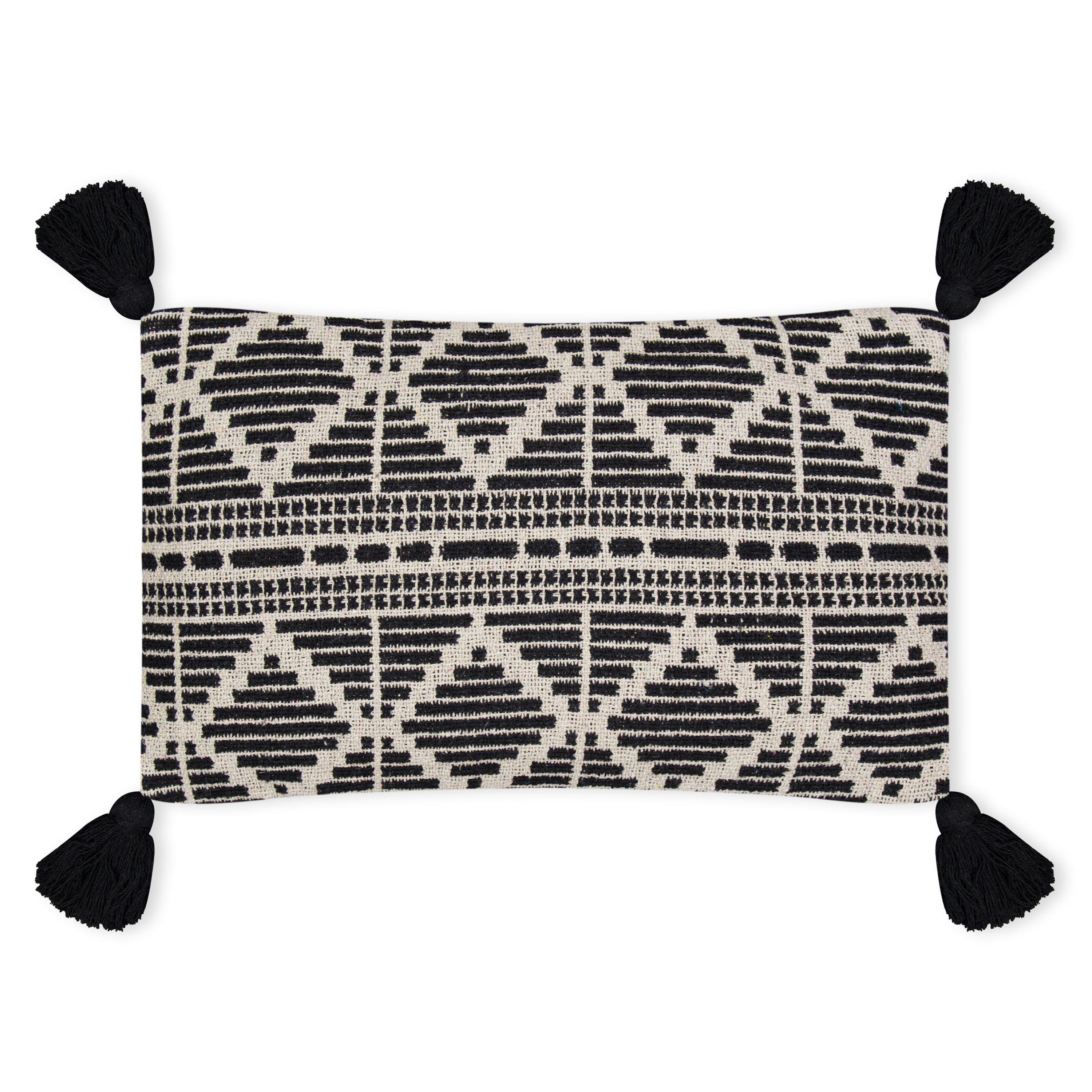 Black - Bloomingville - Gutte Cushion, Black, Recycled Cotton - 1
