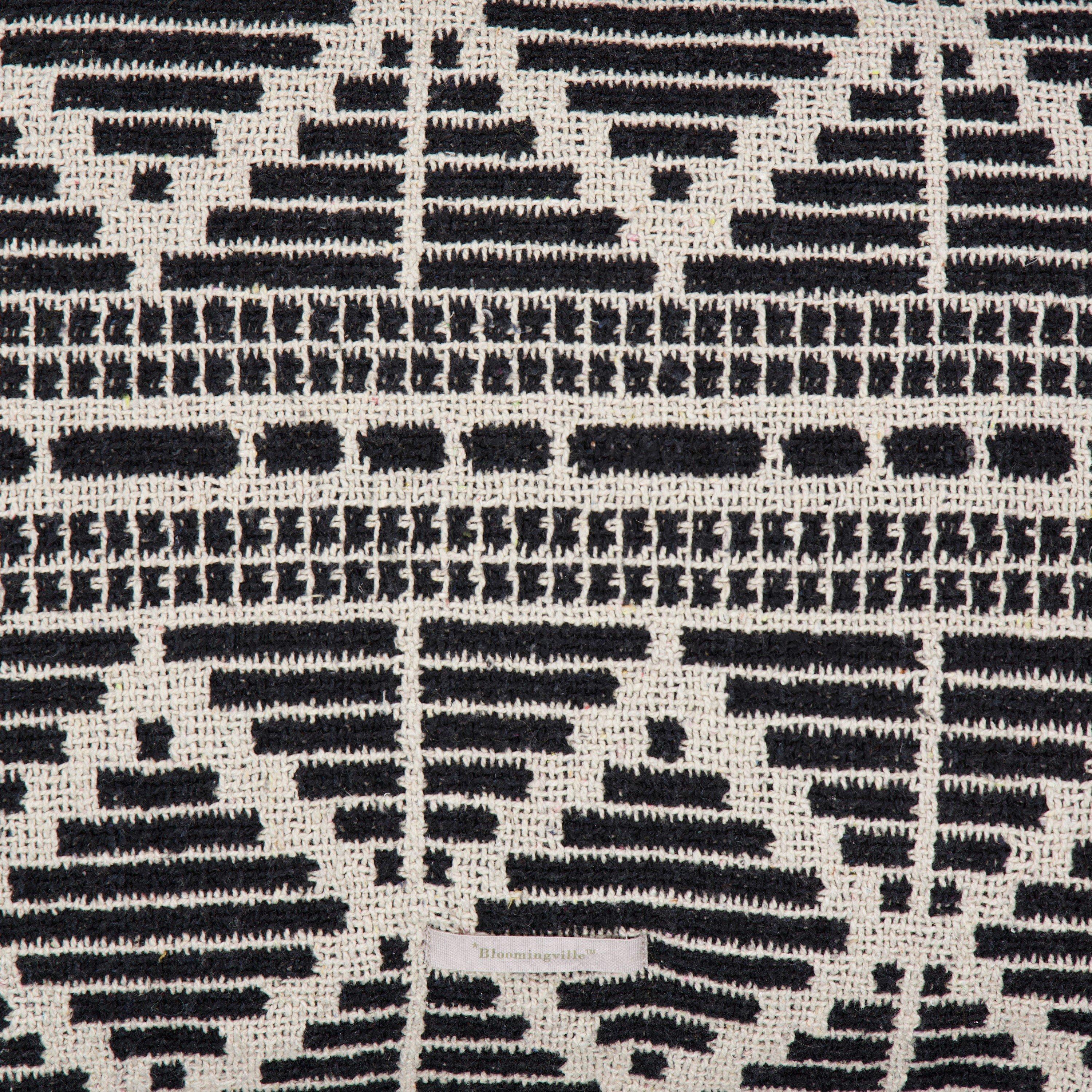 Black - Bloomingville - Gutte Cushion, Black, Recycled Cotton - 3