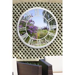 Suntime 92cm Round White Garden Mirror
