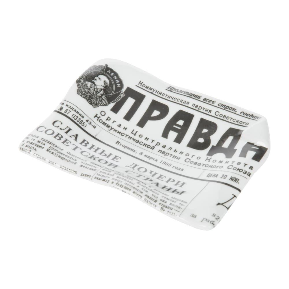 Black & White - Fornasetti - Giornali La Pravda Sheet Ashtray/Trinket Tray - 2