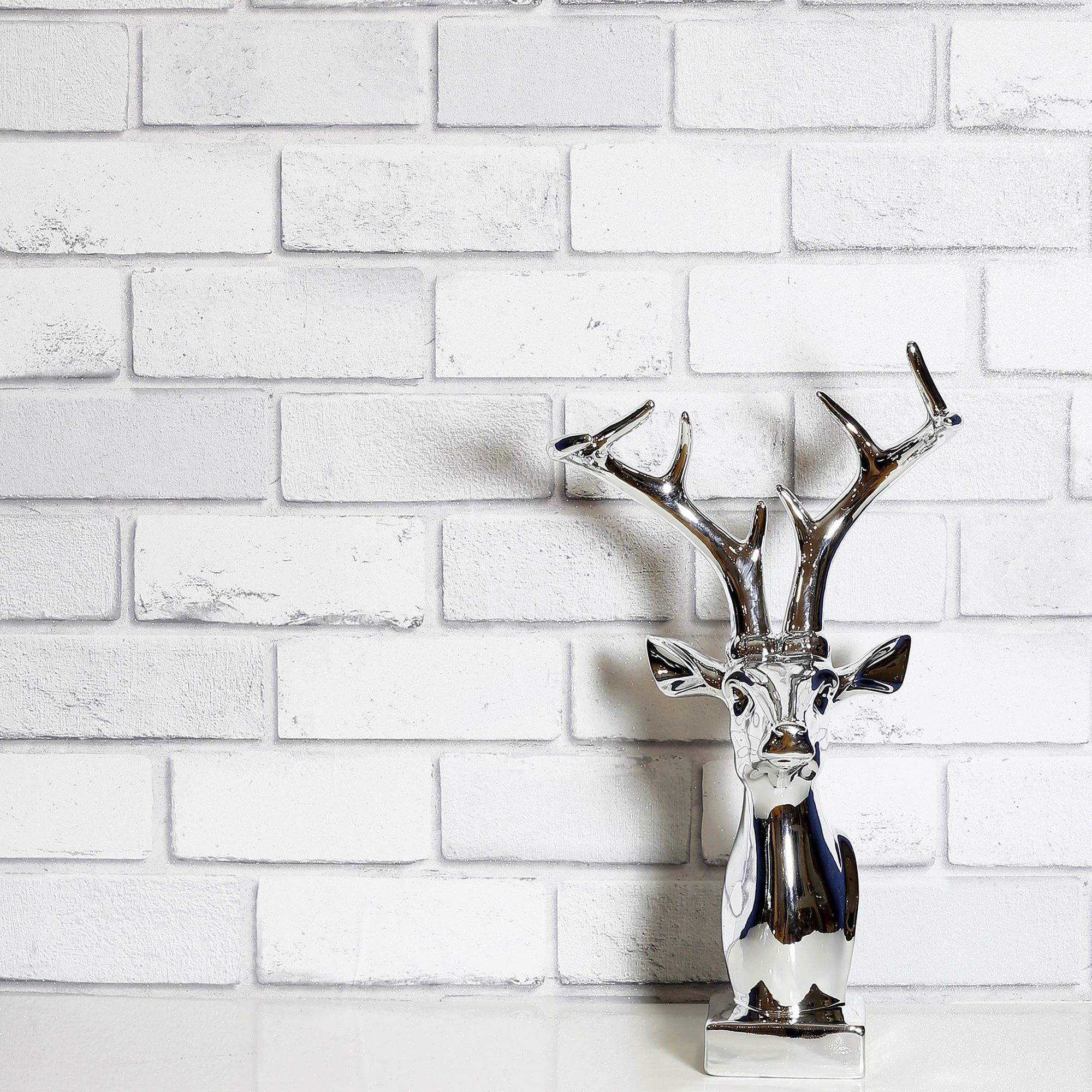 White - Arthouse - Diamond Brick Wallpaper w - 7