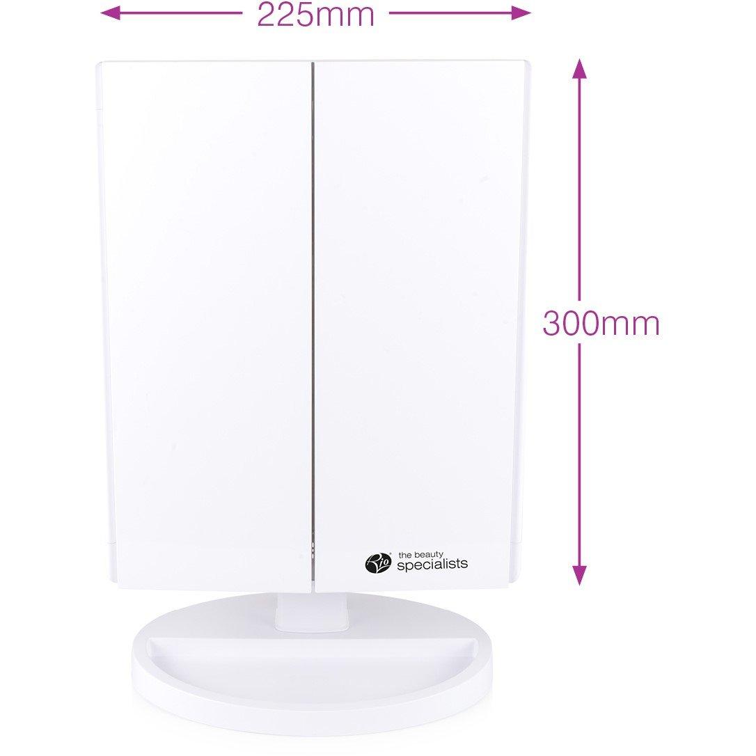 White - Rio - Full Size LED Makeup Mirror 1x 3x 5x & 10x Mag - 4